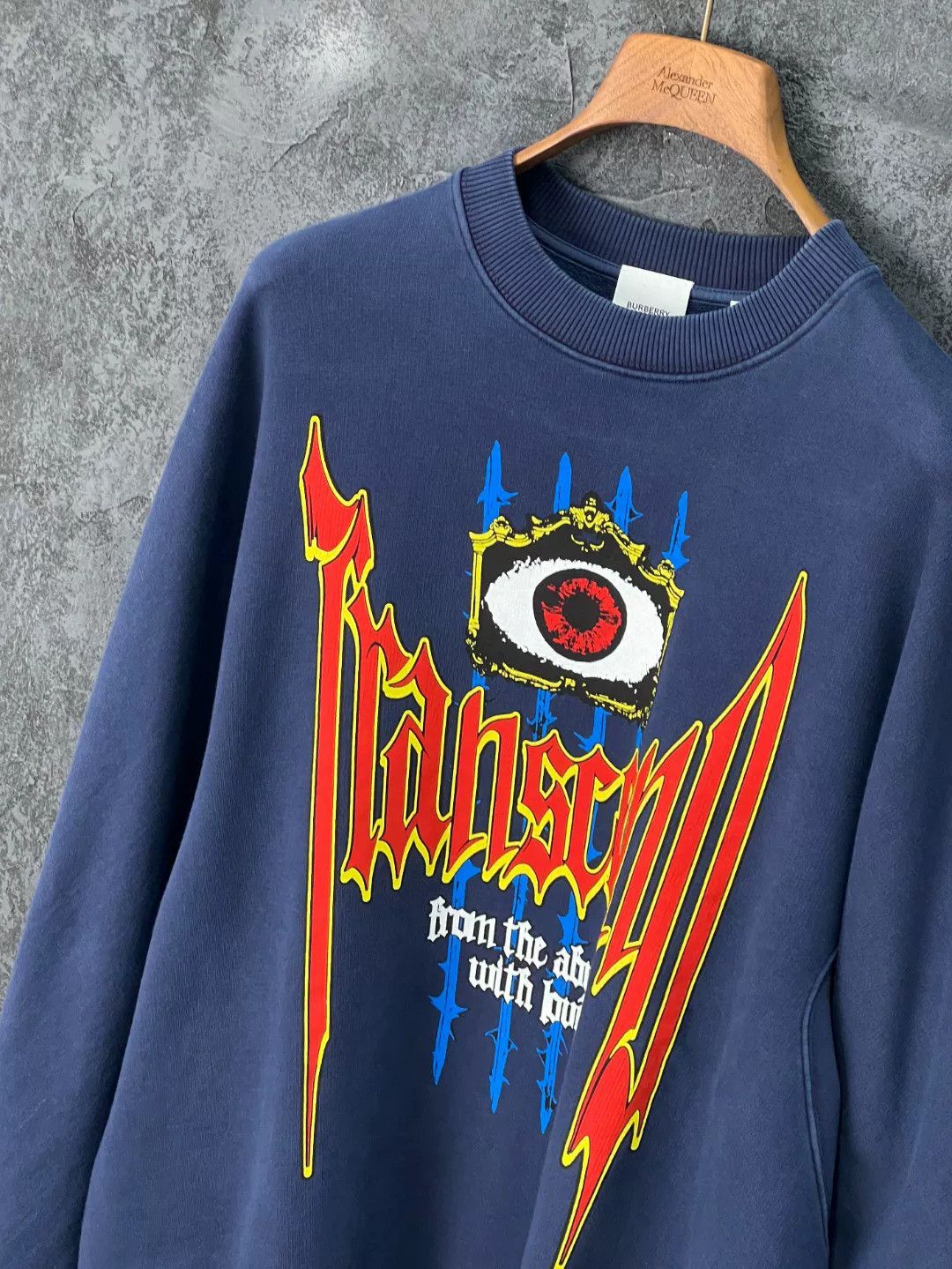 Burberry Burberry Cotton Printed Blue Hoodie s Men Size US S / EU 44-46 / 1 - 4 Thumbnail