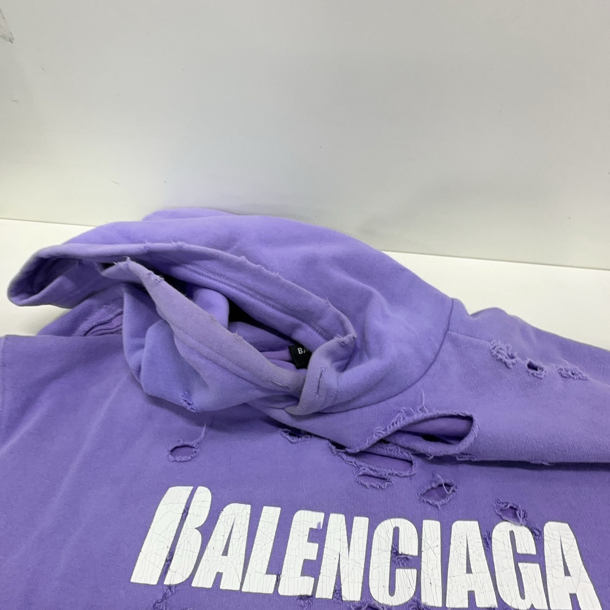 Balenciaga Balenciaga Distressed Logo Hoodie XXS Size US XXS / EU 40 - 7 Thumbnail