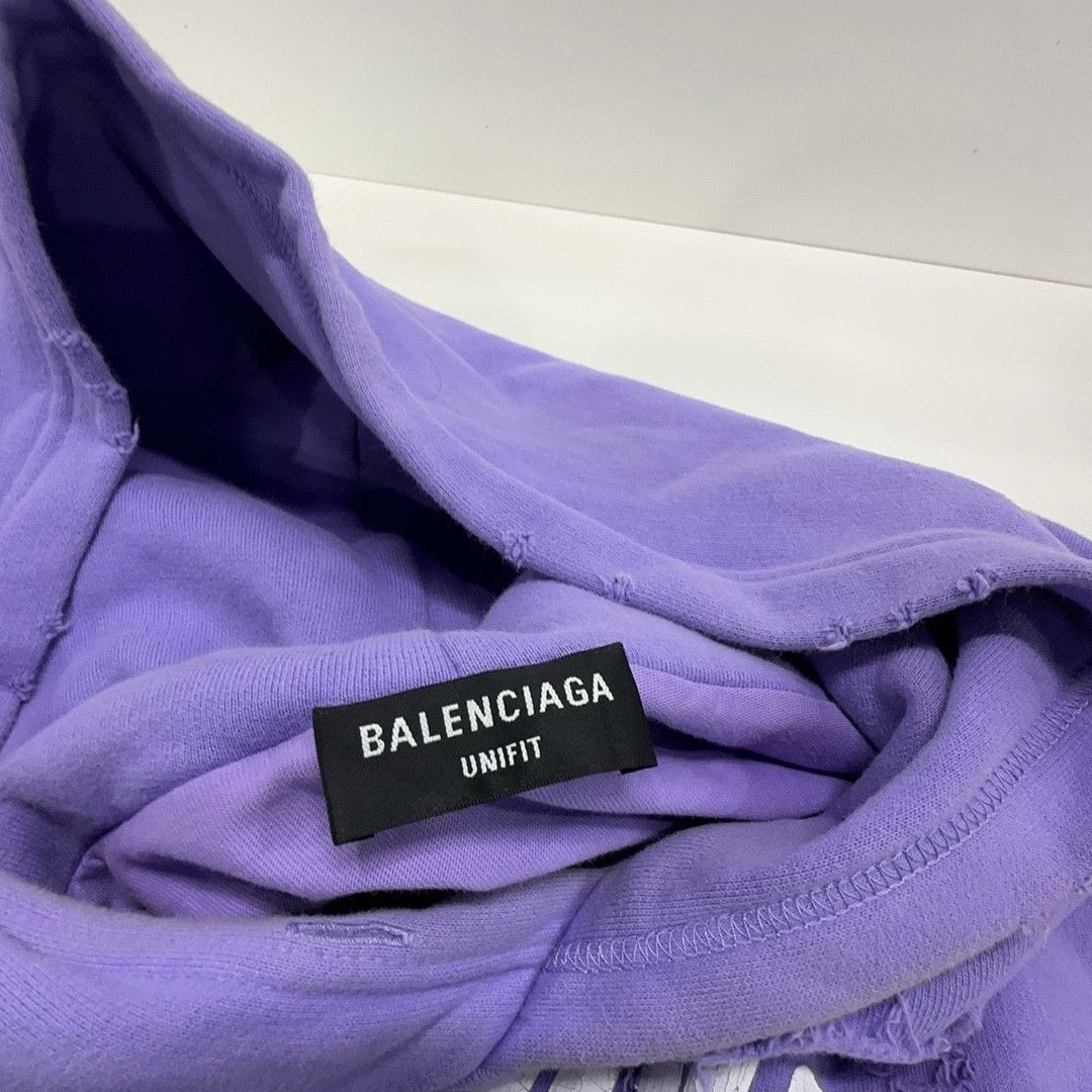 Balenciaga Balenciaga Distressed Logo Hoodie XXS Size US XXS / EU 40 - 4 Thumbnail