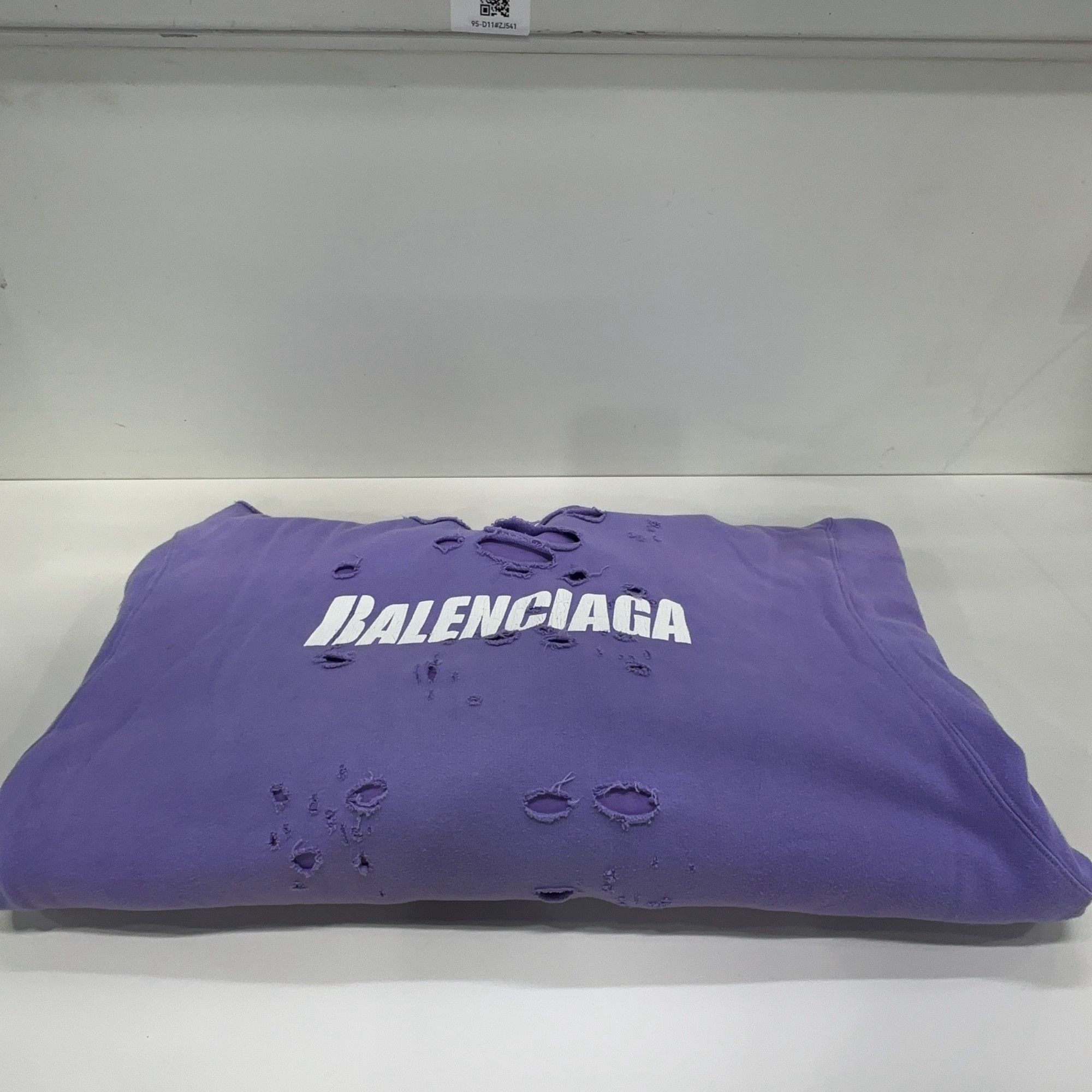 Balenciaga Balenciaga Distressed Logo Hoodie XXS Size US XXS / EU 40 - 14 Thumbnail