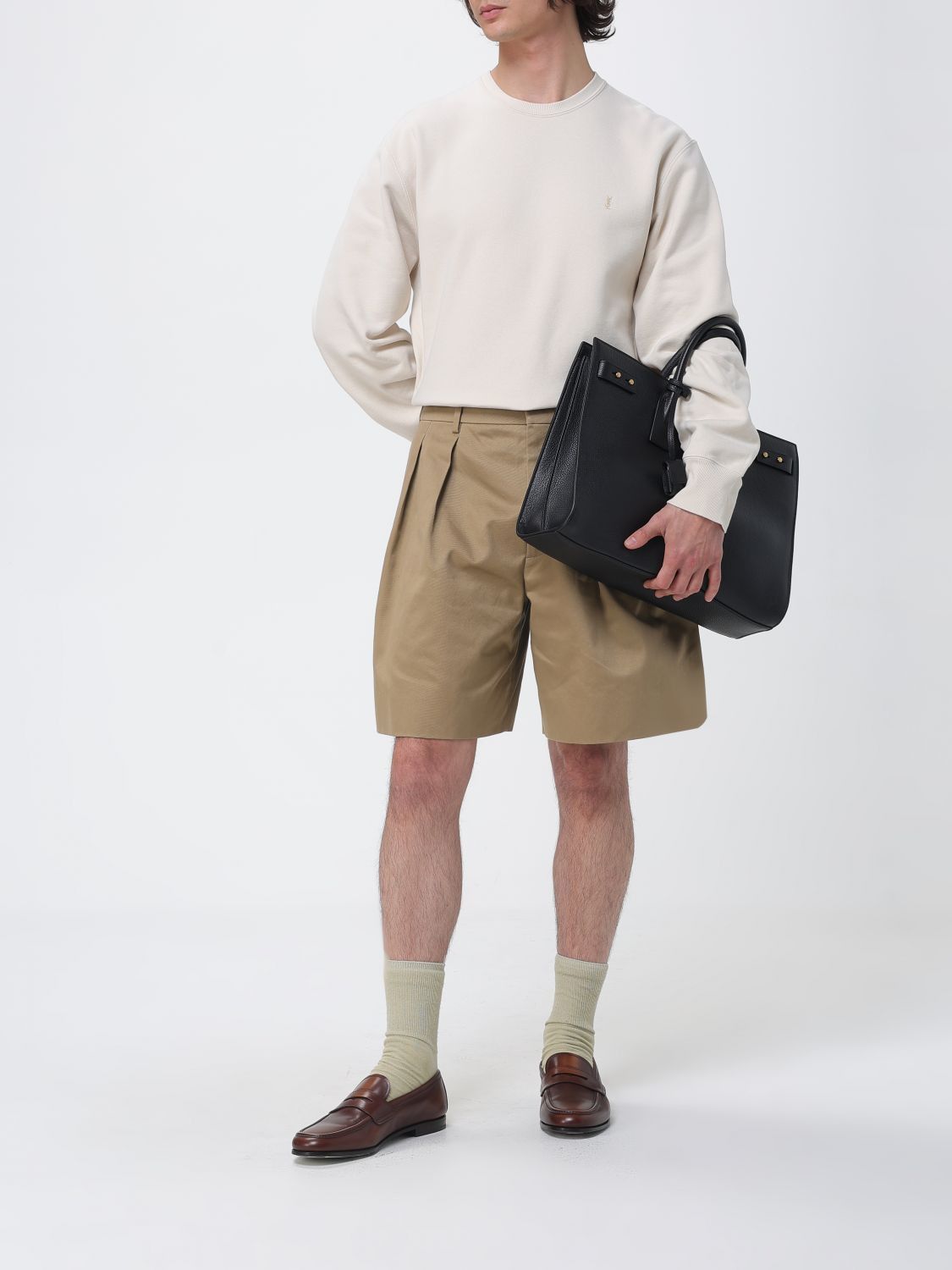 Saint Laurent Paris Saint Laurent Sweatshirt Men Cream Size US M / EU 48-50 / 2 - 2 Thumbnail