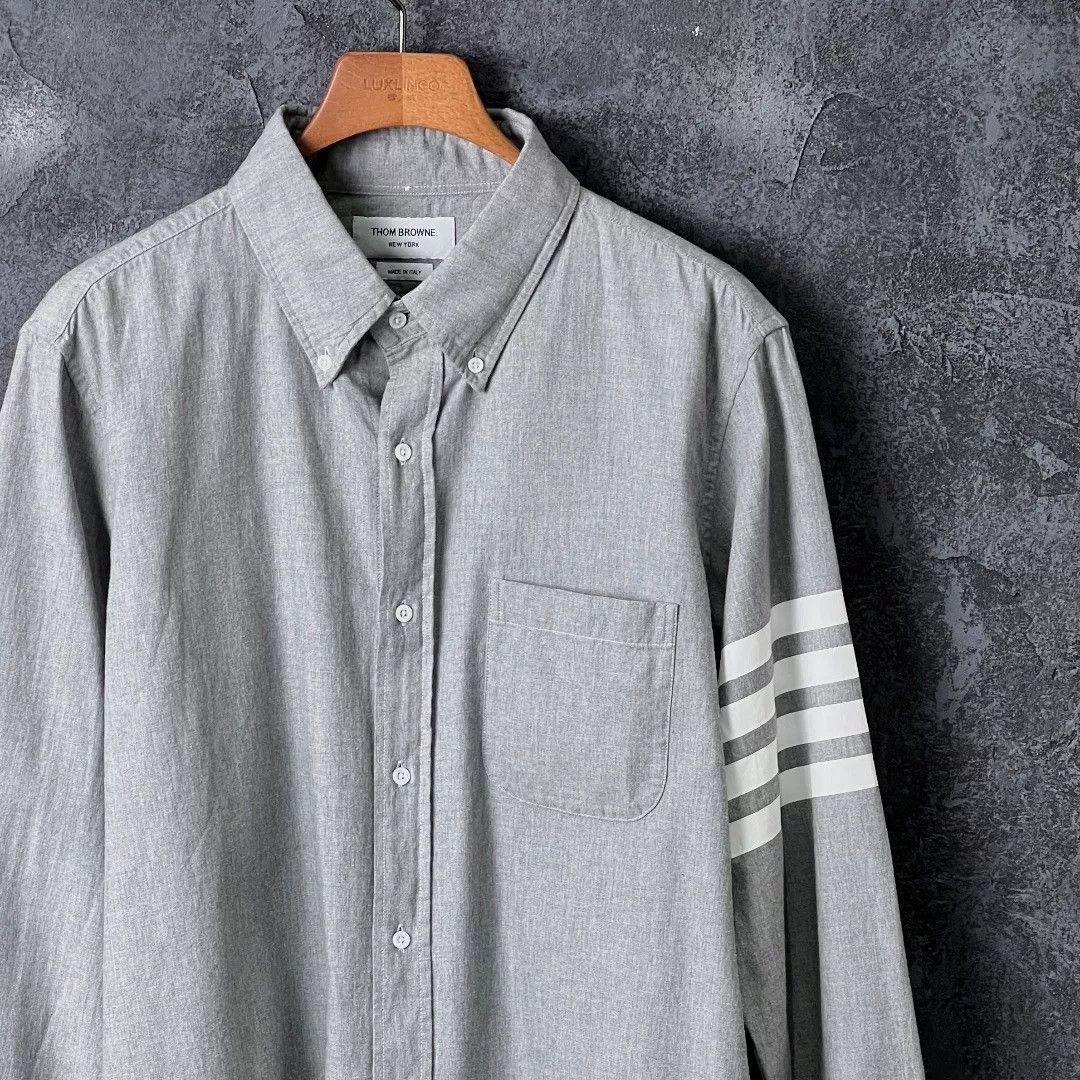 Thom Browne Thom Browne Casual Cotton Brown Shirt l Men Size US L / EU 52-54 / 3 - 2 Thumbnail