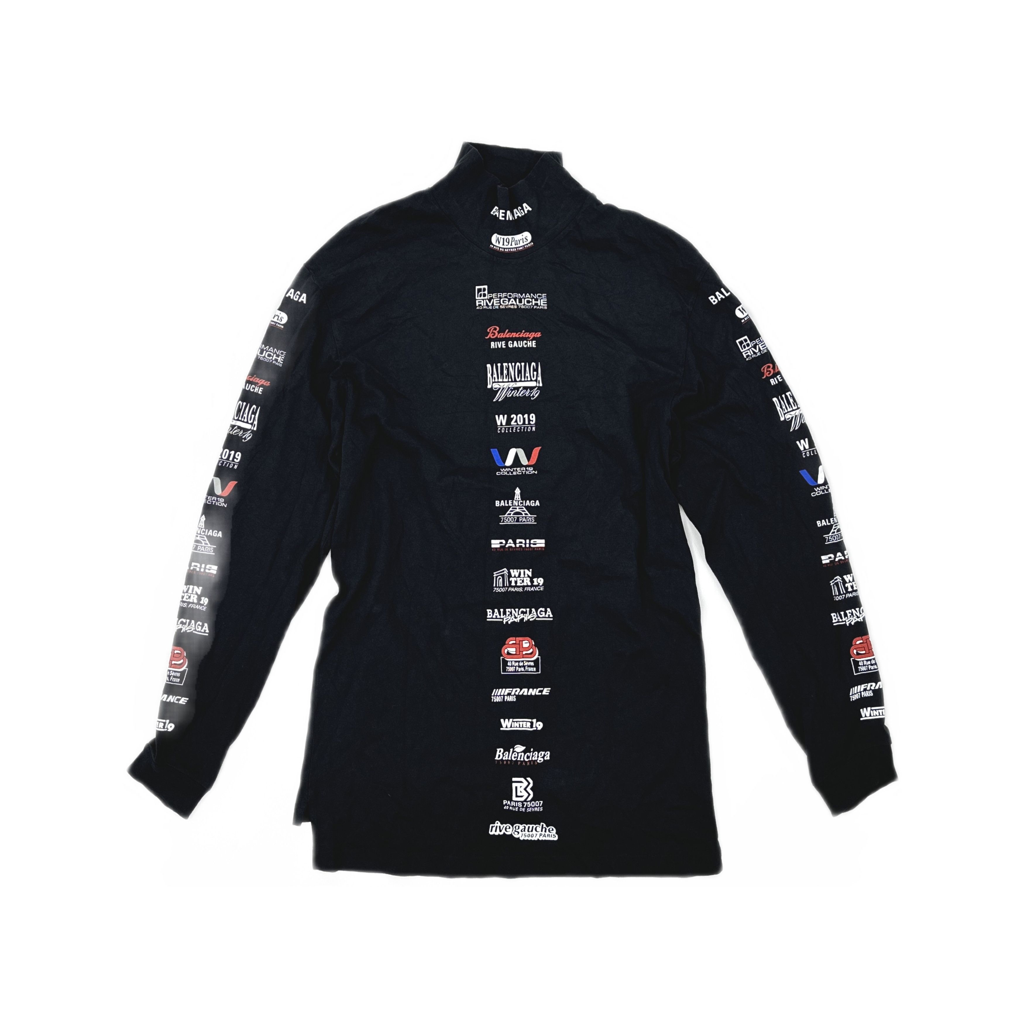 Balenciaga Balenciaga Multi-Logo Print Long Sleeve T-Shirt S Size US S / EU 44-46 / 1 - 2 Thumbnail