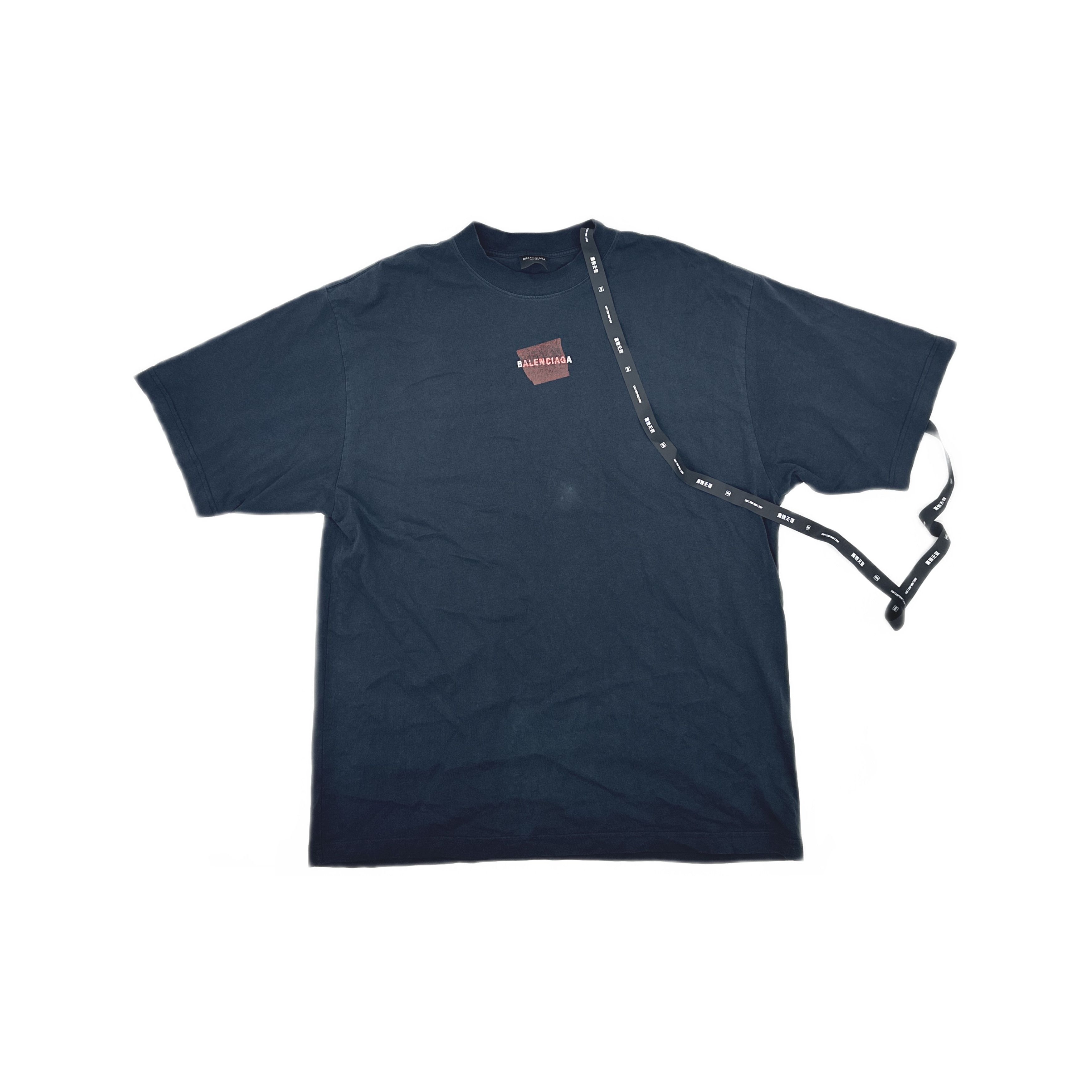 Balenciaga Balenciaga Tape Logo Print T-Shirt Size M Size US M / EU 48-50 / 2 - 2 Thumbnail