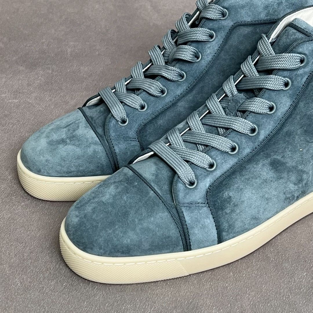 Christian Louboutin Christian Louboutin Leather Blue Hitop Sneakers 6.5 Men Size US 6.5 / EU 39-40 - 3 Thumbnail