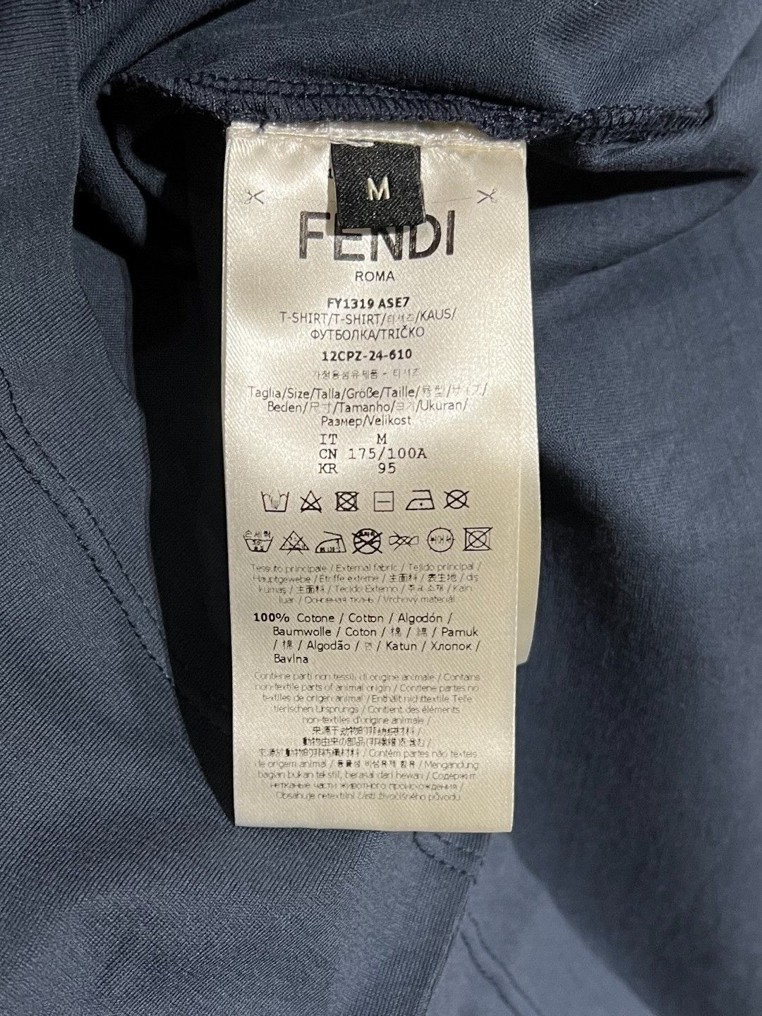 Fendi Fendi Cotton Blue T-Shirt m Men Size US M / EU 48-50 / 2 - 7 Thumbnail
