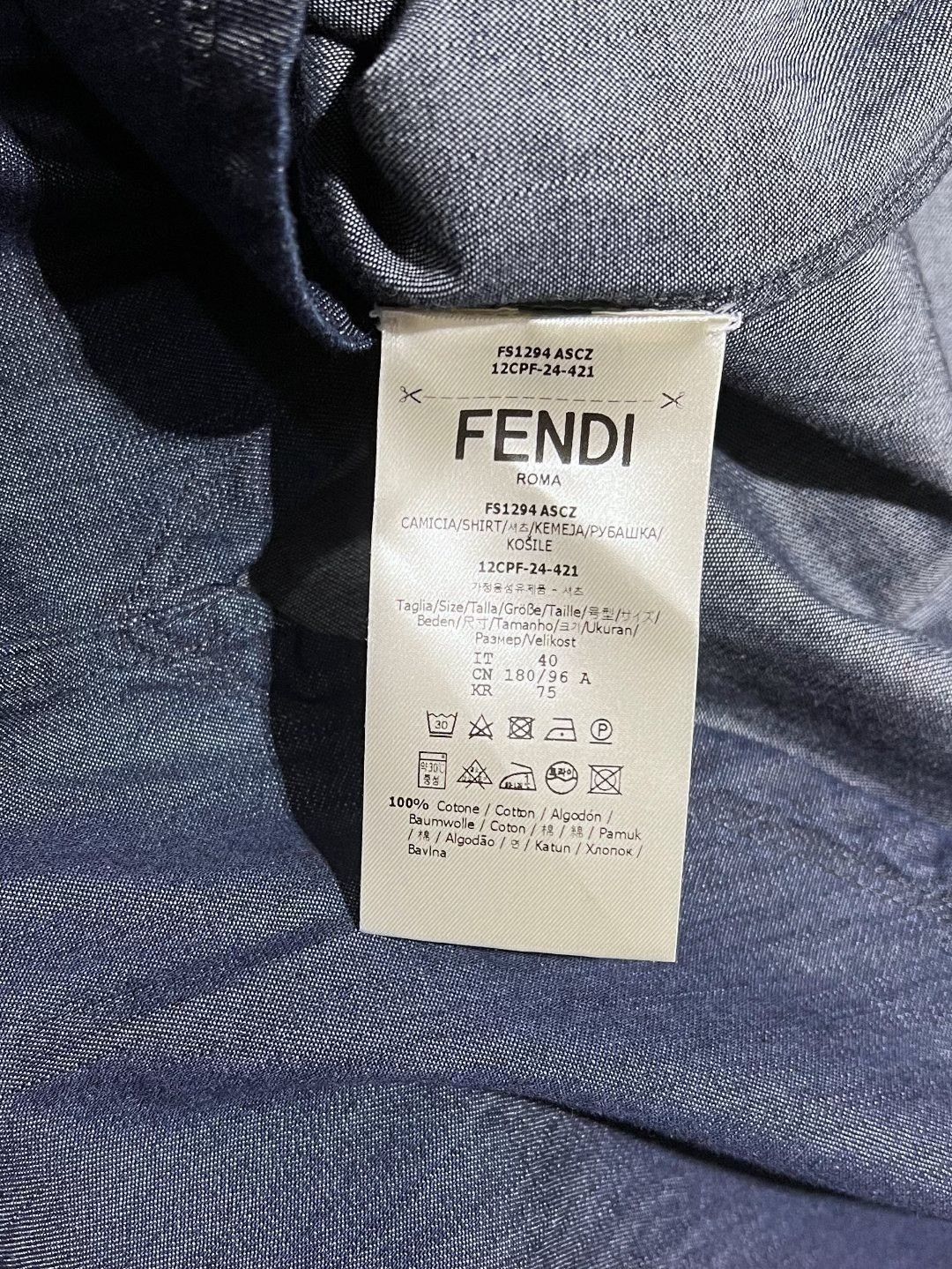 Fendi Fendi Casual Cotton Blue Shirt l Men Size US L / EU 52-54 / 3 - 7 Thumbnail
