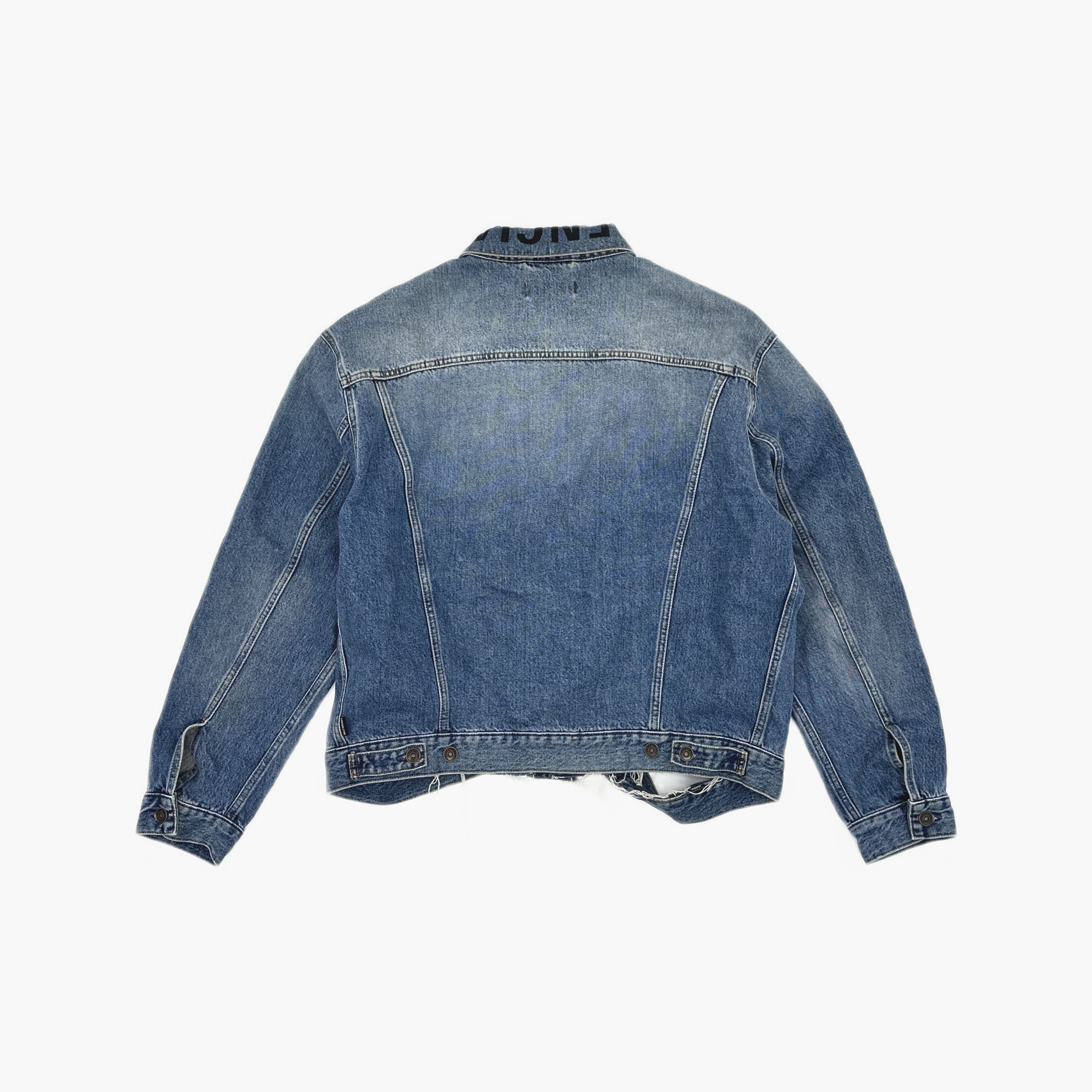 Balenciaga Balenciaga Logo Collar Raw Hem Denim Jacket 36 Size XS / US 0-2 / IT 36-38 - 3 Thumbnail