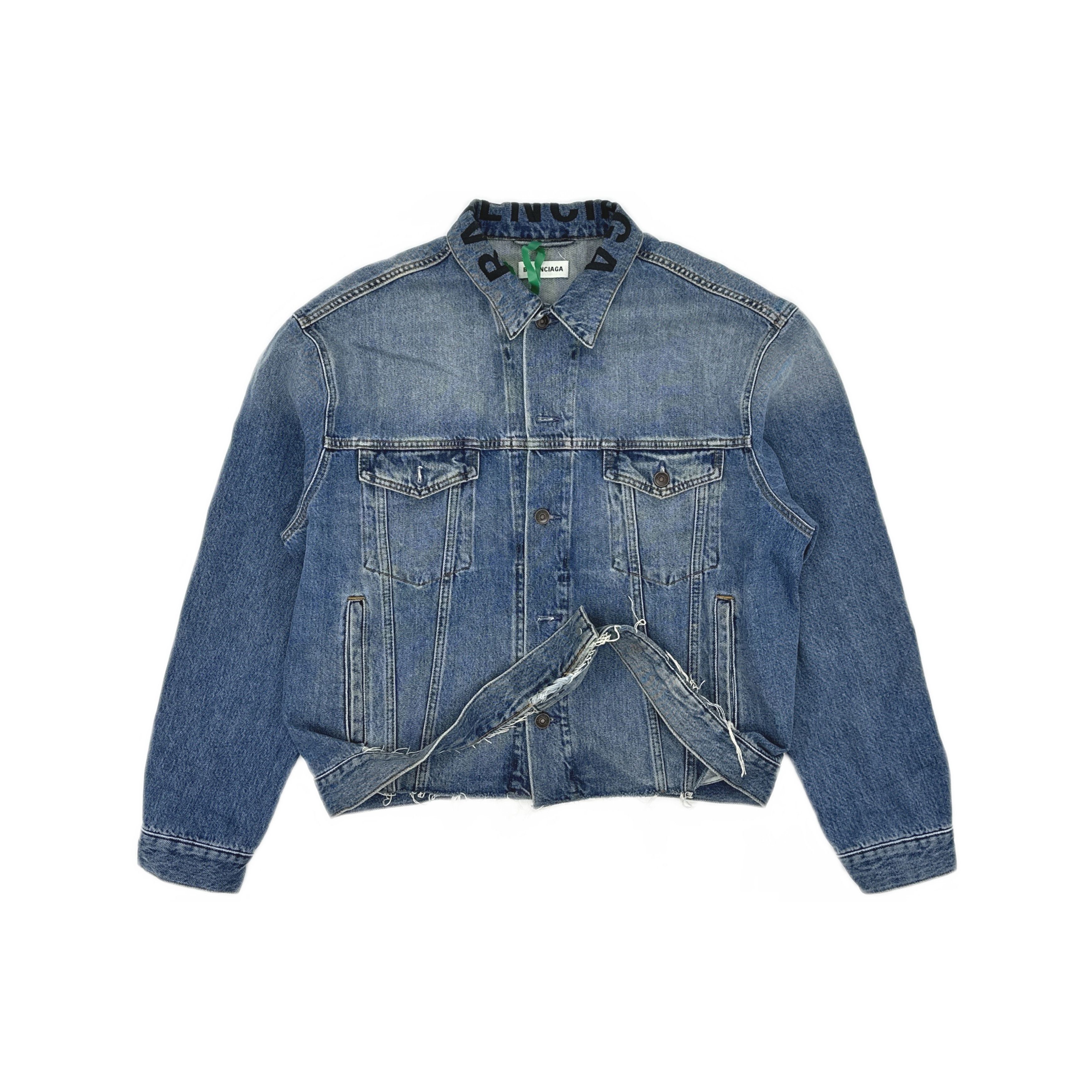 Balenciaga Balenciaga Logo Collar Raw Hem Denim Jacket 36 Size XS / US 0-2 / IT 36-38 - 2 Thumbnail