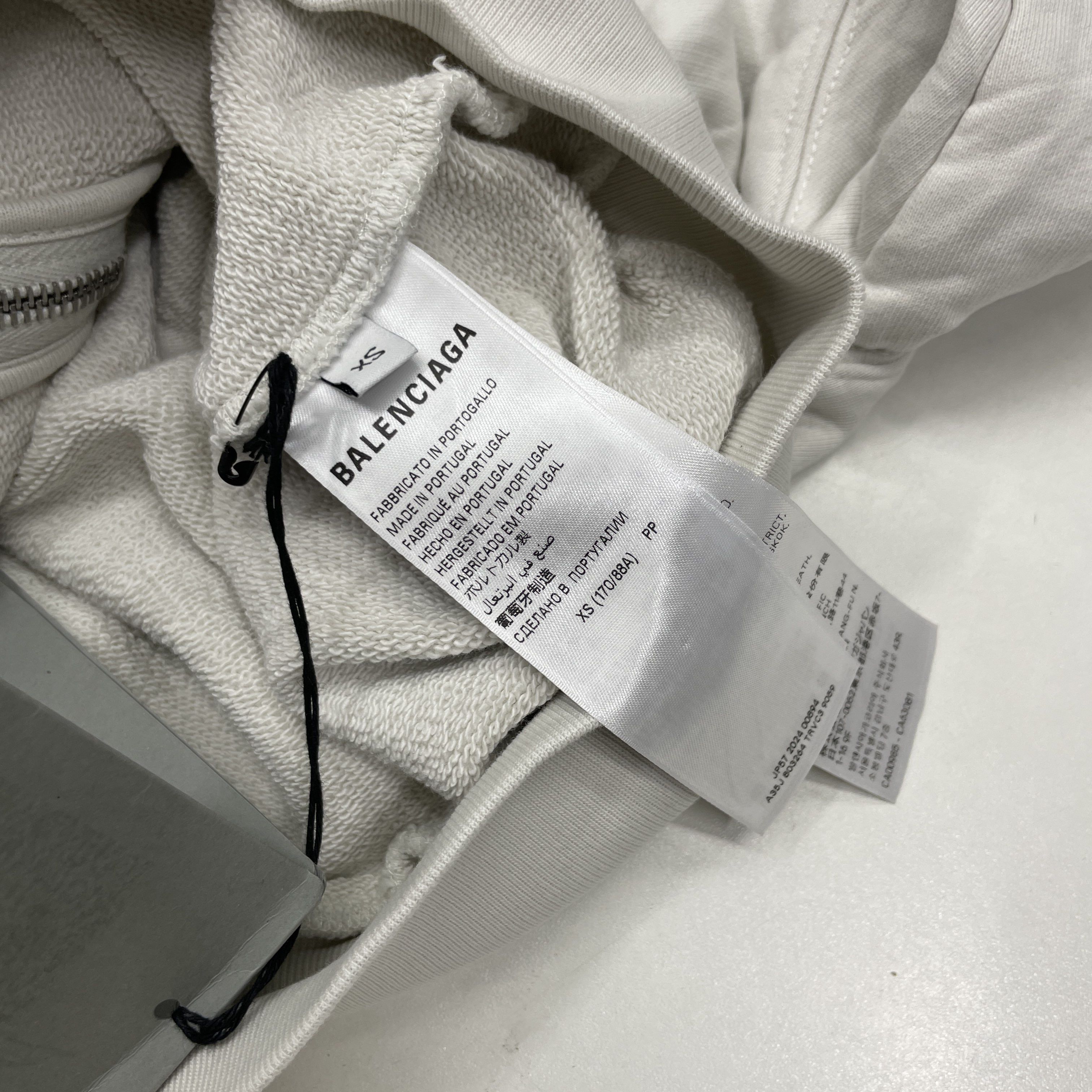Balenciaga Balenciaga Logo Zip Hoodie White XS Size US XS / EU 42 / 0 - 5 Thumbnail
