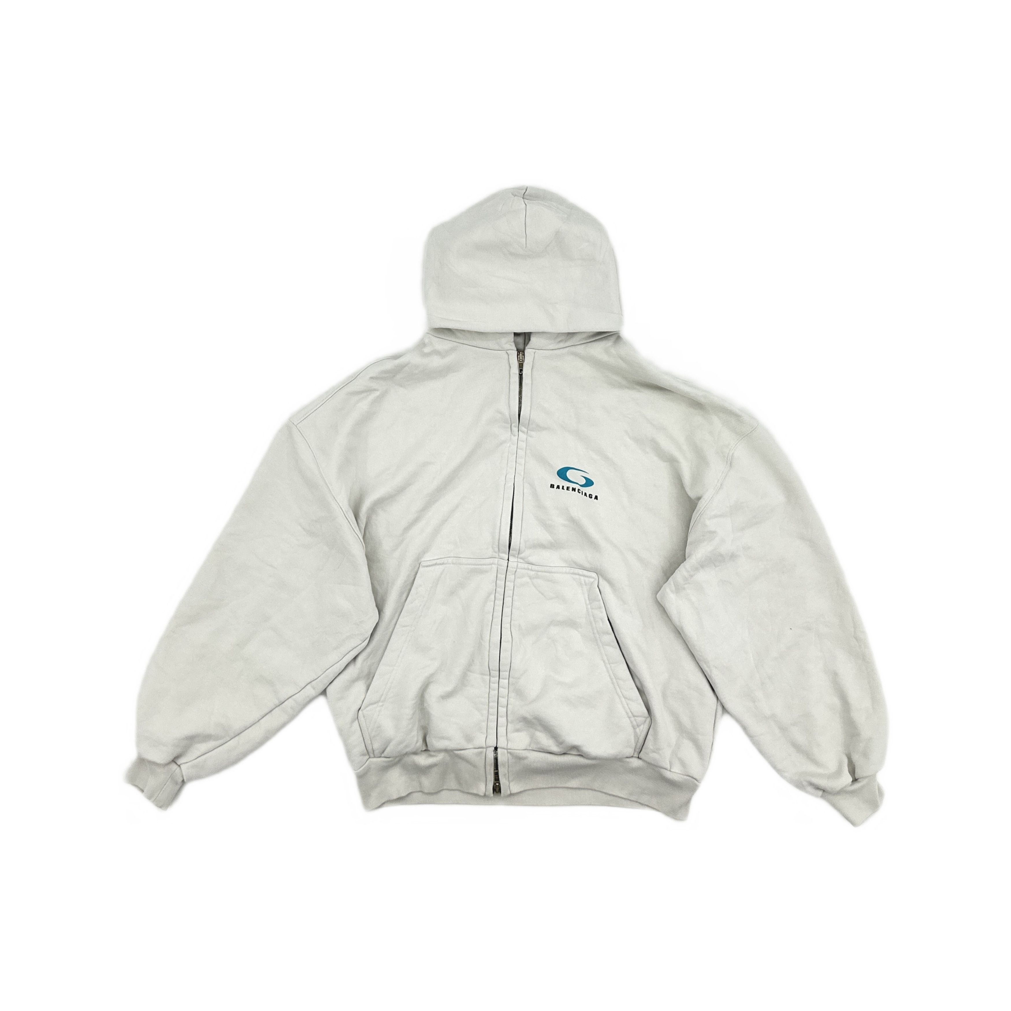 Balenciaga Balenciaga Logo Zip Hoodie White XS Size US XS / EU 42 / 0 - 2 Thumbnail