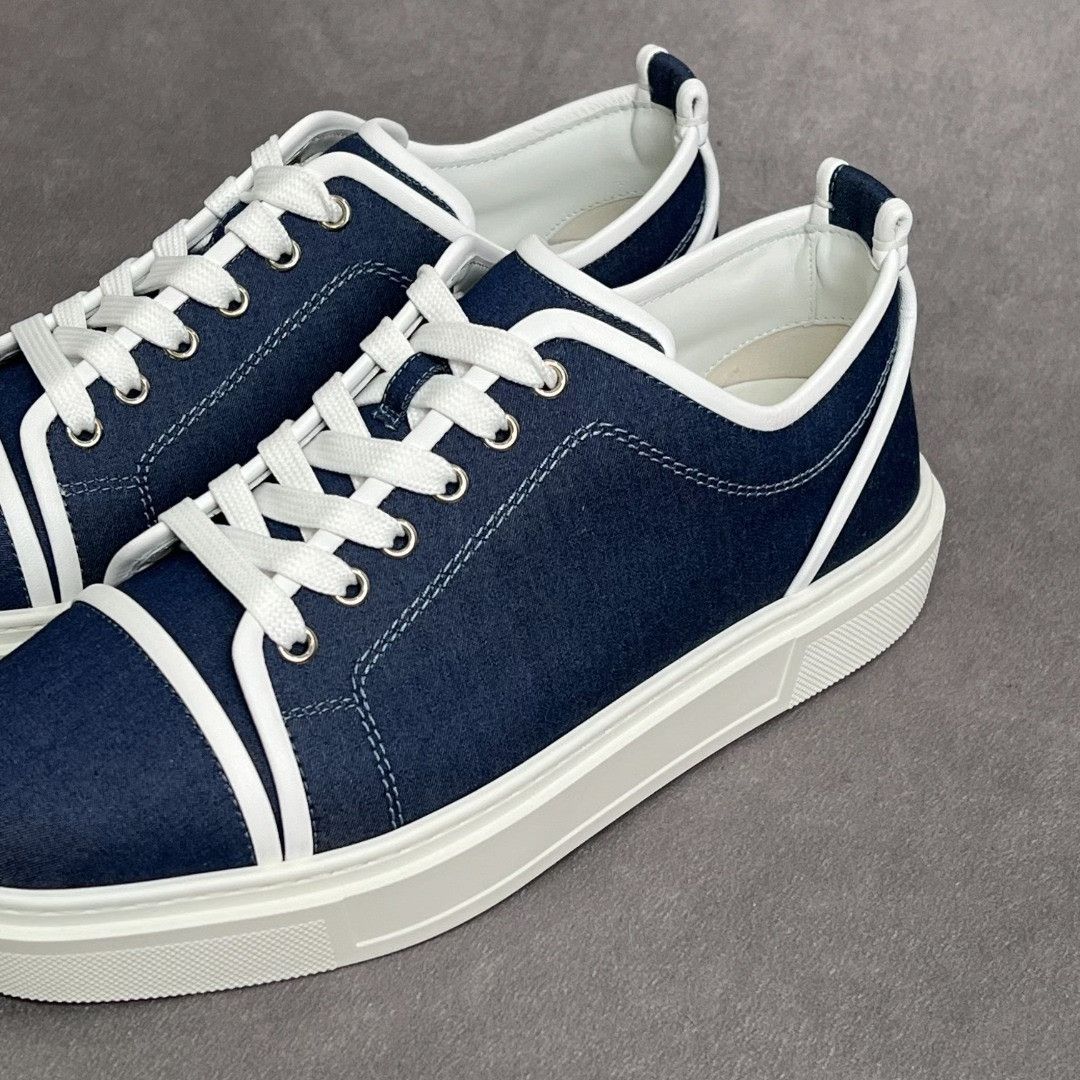 Christian Louboutin Christian Louboutin Leather Blue Lowtop Sneakers 6 Men Size US 6 / EU 39 - 2 Thumbnail