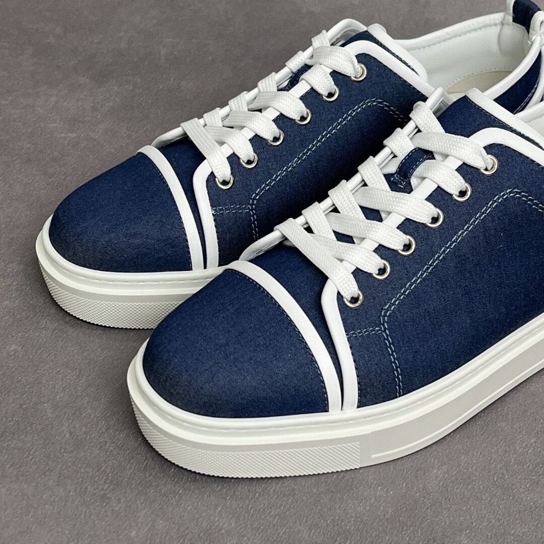 Christian Louboutin Christian Louboutin Leather Blue Lowtop Sneakers 6 Men Size US 6 / EU 39 - 3 Thumbnail