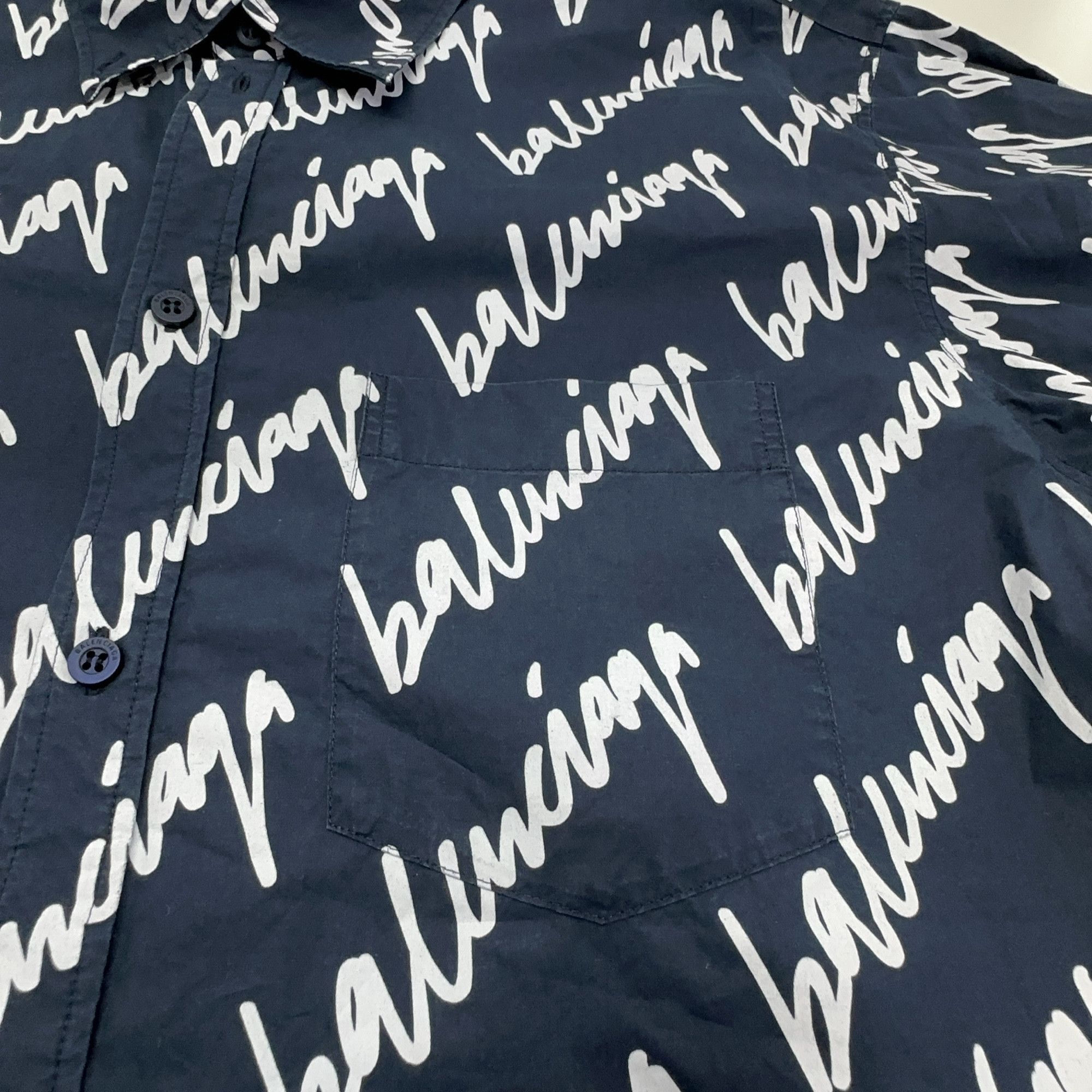 Balenciaga Balenciaga Script Logo Button Up Shirt 38 Size S / US 4 / IT 40 - 8 Thumbnail