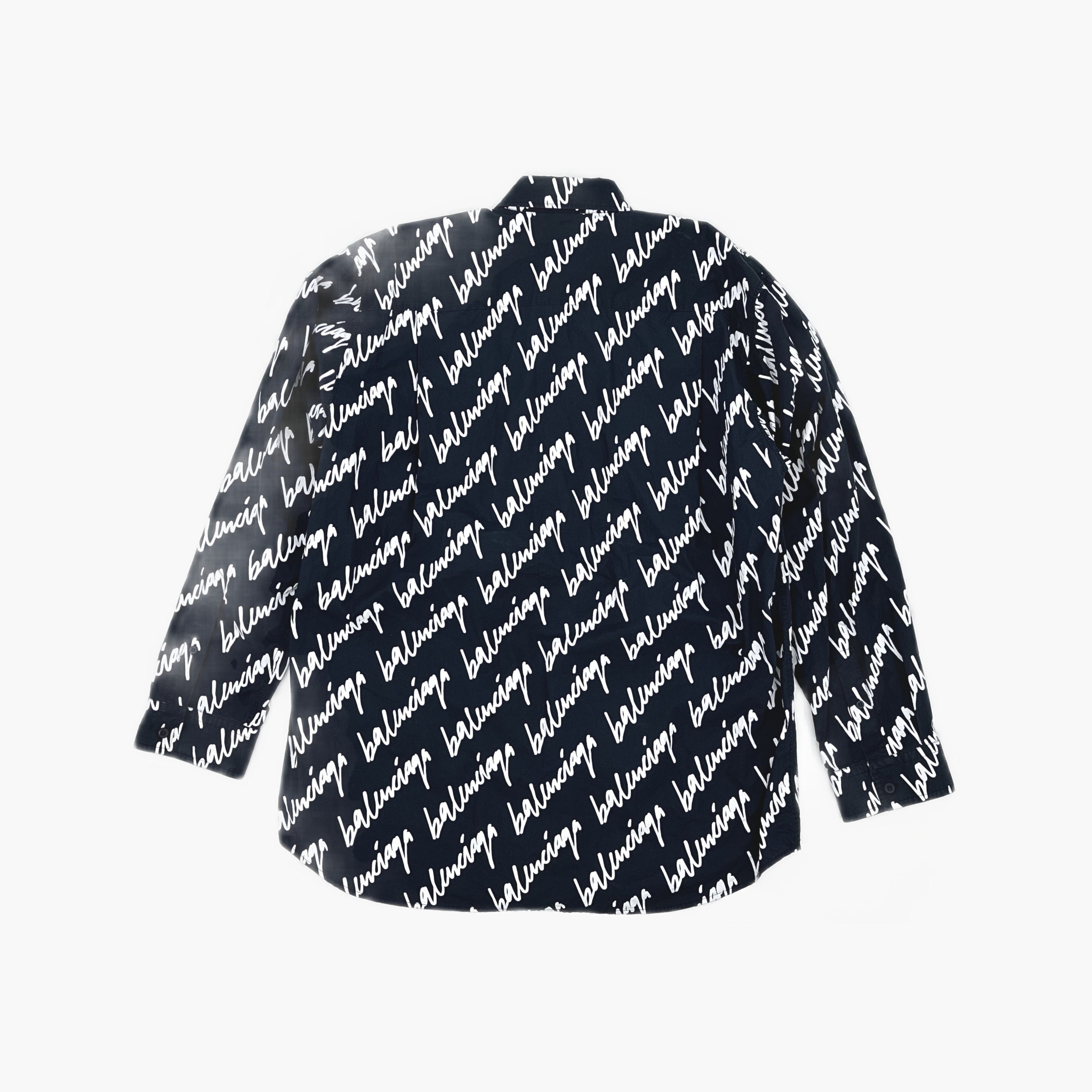 Balenciaga Balenciaga Script Logo Button Up Shirt 38 Size S / US 4 / IT 40 - 3 Thumbnail