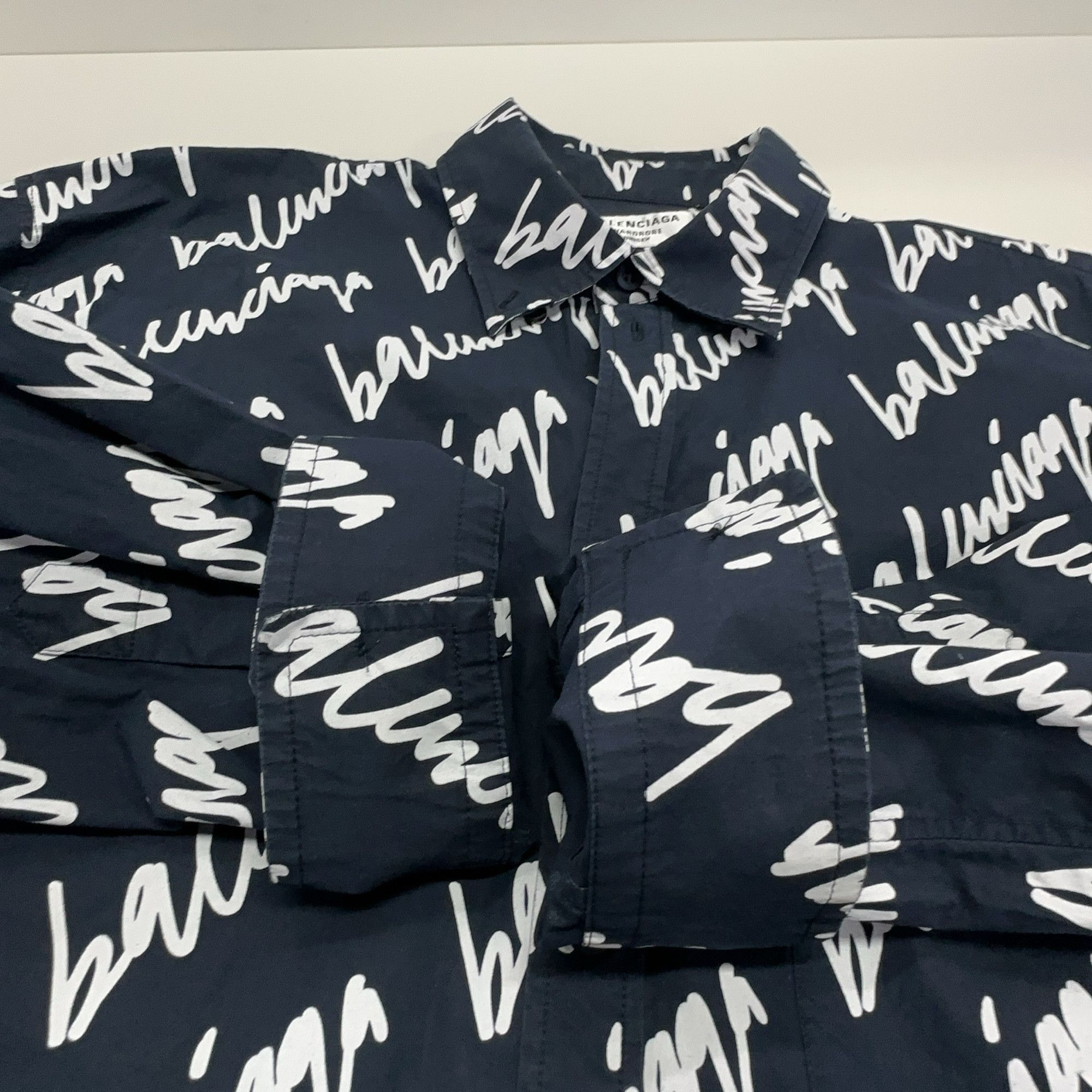 Balenciaga Balenciaga Script Logo Button Up Shirt 38 Size S / US 4 / IT 40 - 11 Thumbnail
