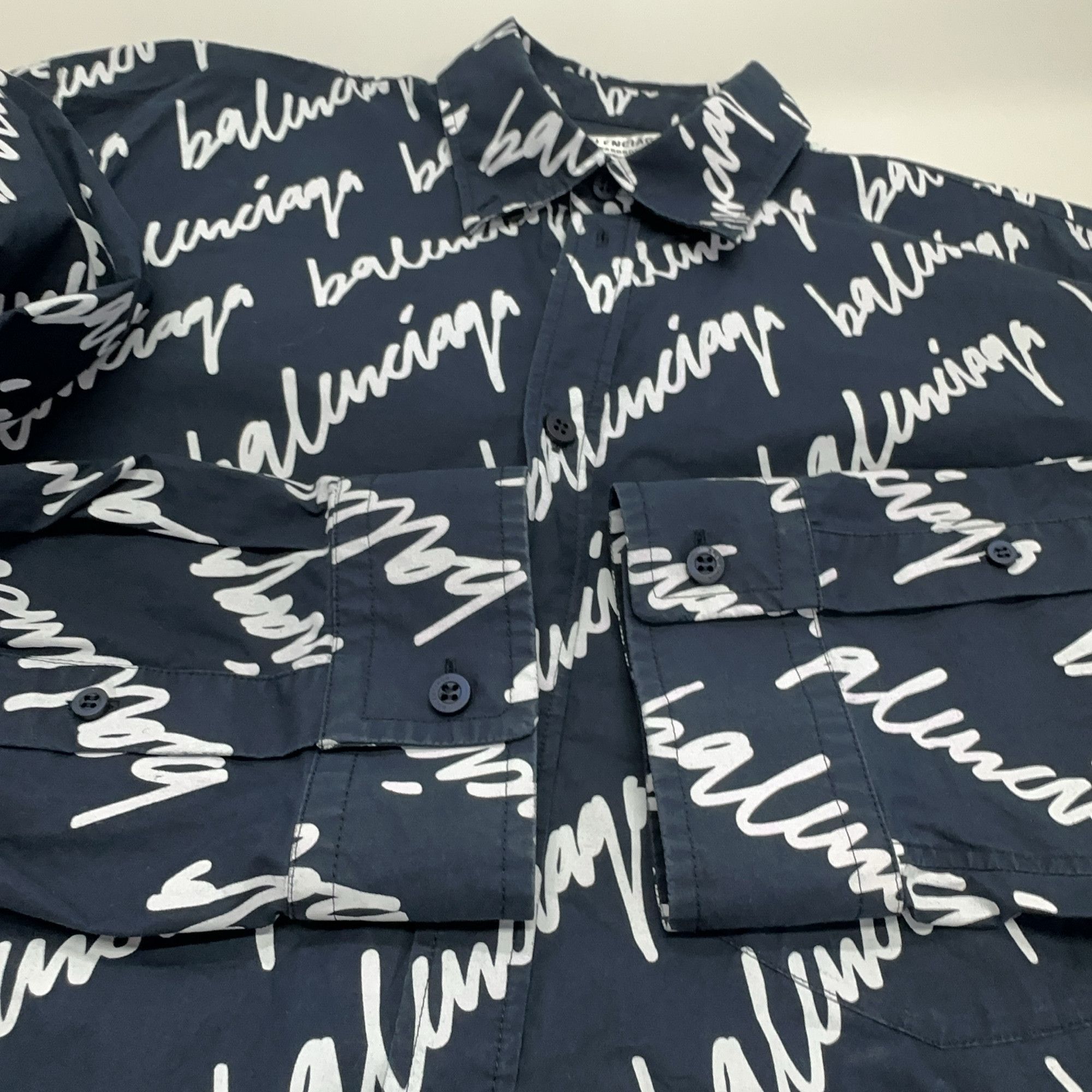Balenciaga Balenciaga Script Logo Button Up Shirt 38 Size S / US 4 / IT 40 - 10 Thumbnail