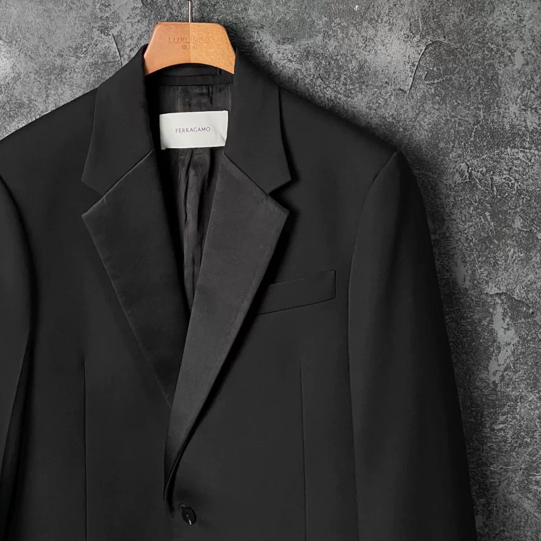 Salvatore Ferragamo Salvatore Ferragamo Wool Black Suit 40r Men Size 40R - 3 Thumbnail