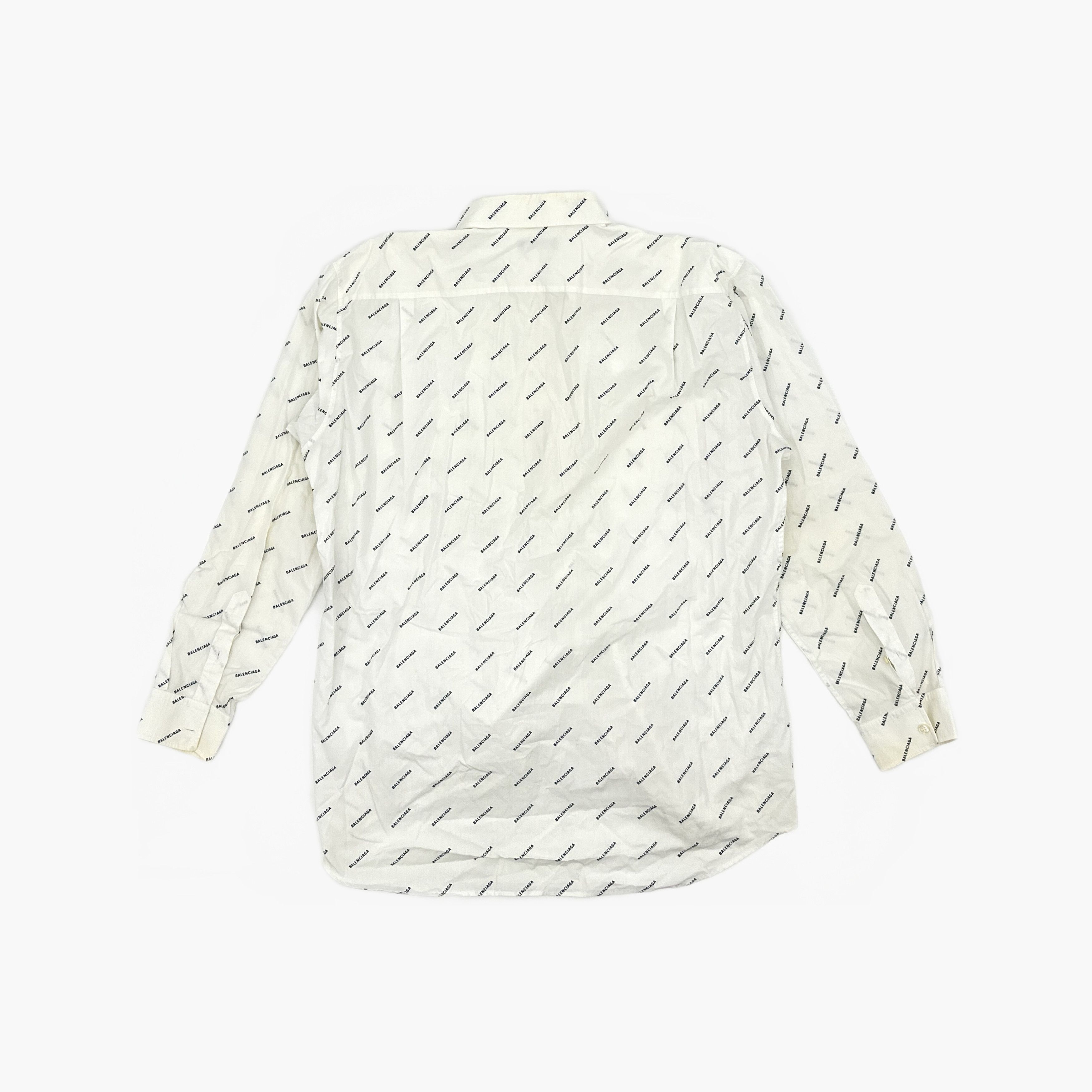 Balenciaga Balenciaga All-Over Logo Long Sleeve Shirt 39 Size US M / EU 48-50 / 2 - 3 Thumbnail