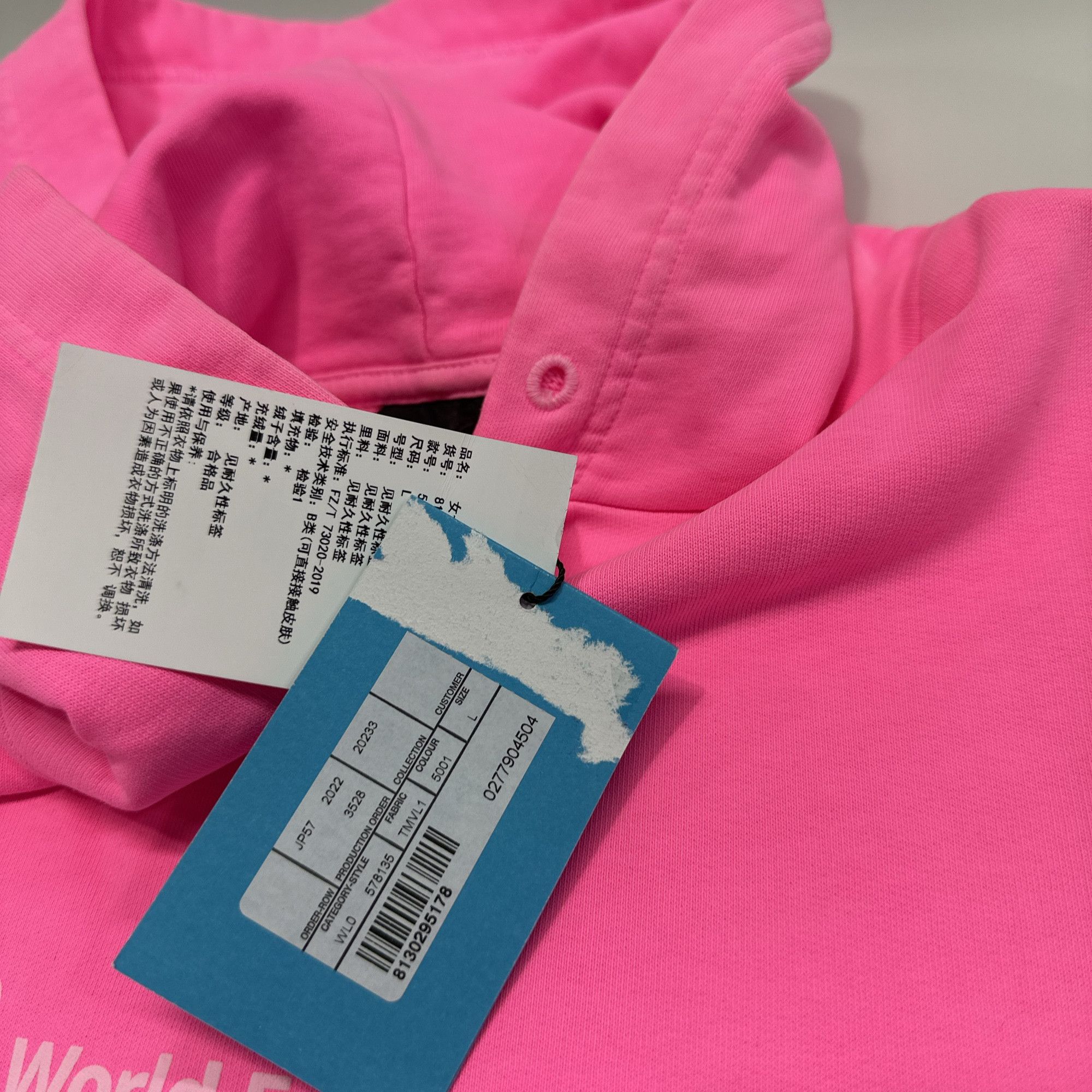 Balenciaga Balenciaga WFP Logo Print Hoodie Pink Size L Size US L / EU 52-54 / 3 - 4 Thumbnail