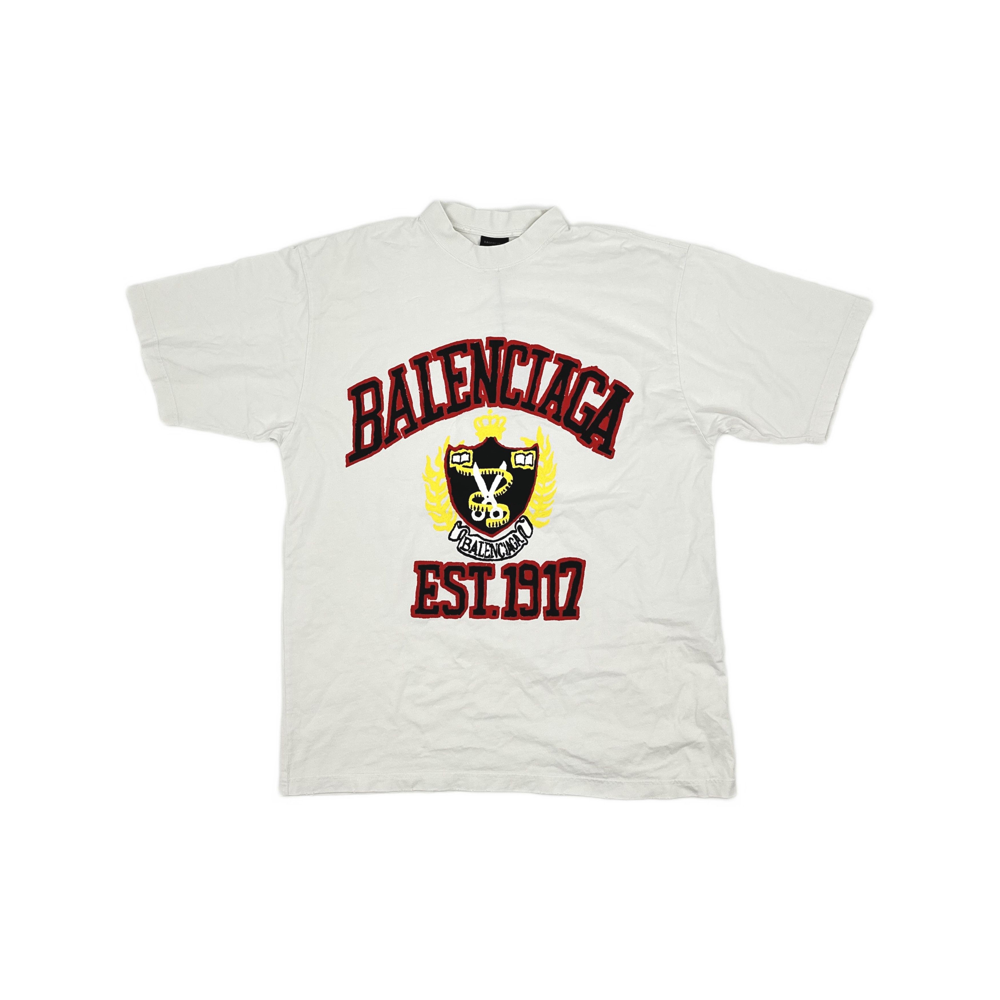Balenciaga Balenciaga EST 1917 Crest Logo T-Shirt M Size US M / EU 48-50 / 2 - 2 Thumbnail