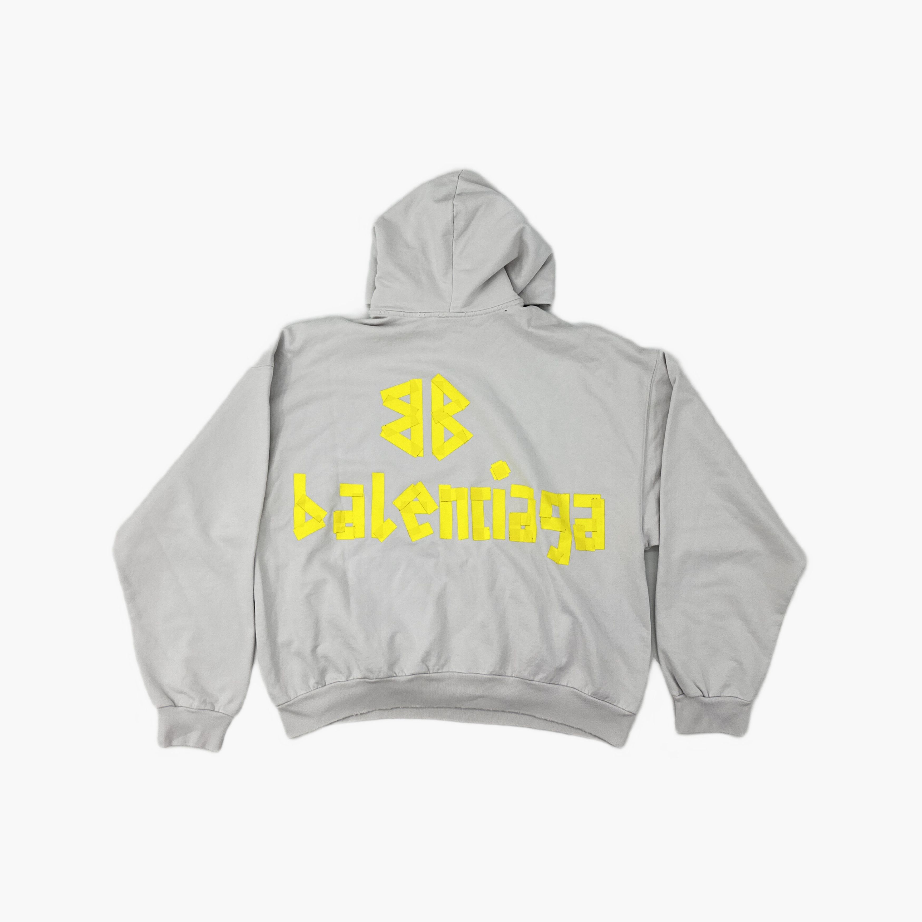 Balenciaga Balenciaga Tape Logo Distressed Hoodie XXS Size US XXS / EU 40 - 3 Thumbnail