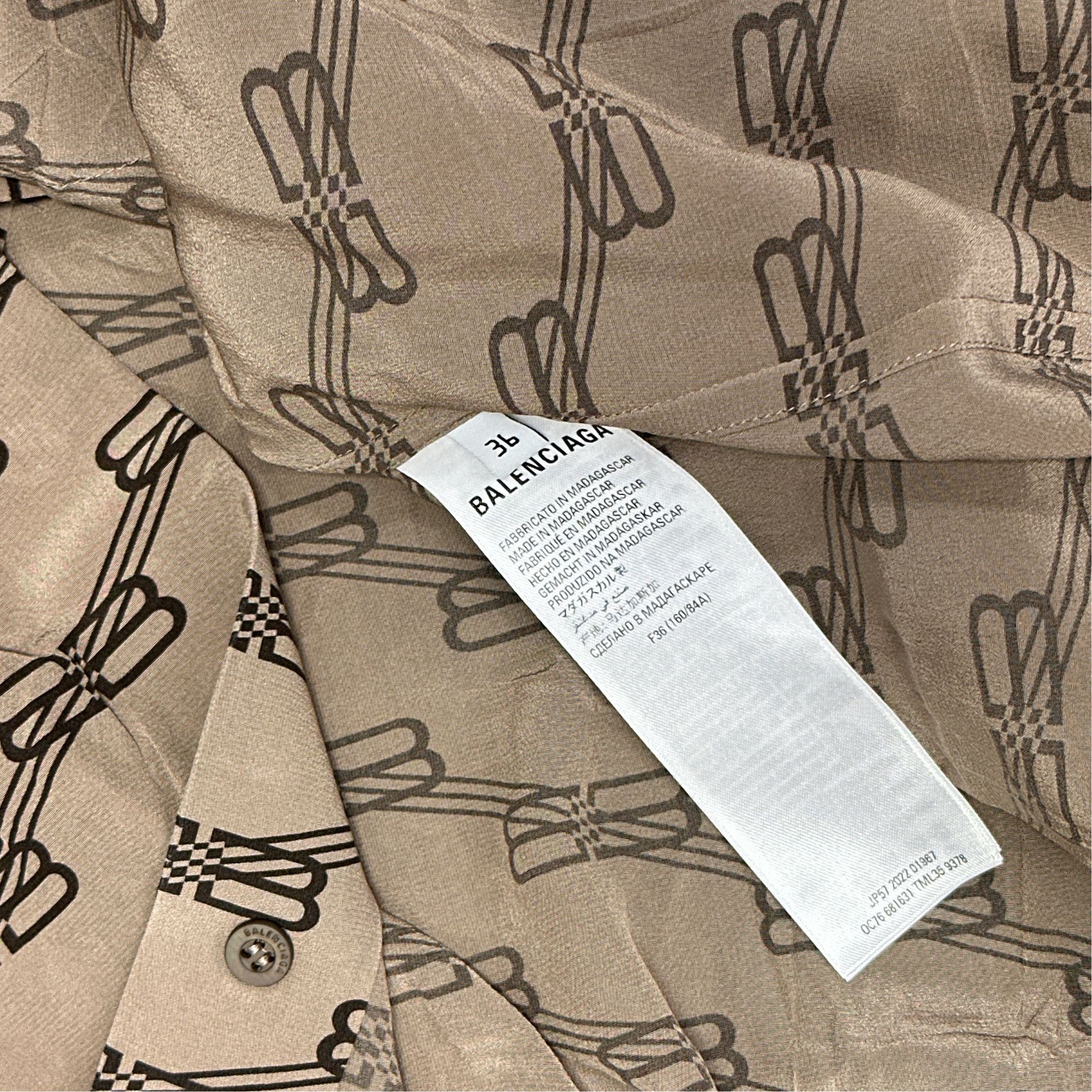 Balenciaga Balenciaga Geometric Monogram Silk Shirt 36 Size XS / US 0-2 / IT 36-38 - 4 Thumbnail