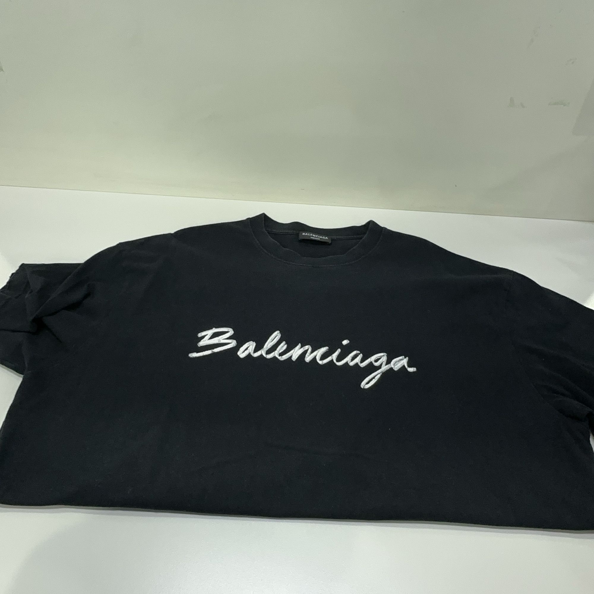 Balenciaga Balenciaga Handwriting Logo T-Shirt Size XL Size US XL / EU 56 / 4 - 7 Thumbnail