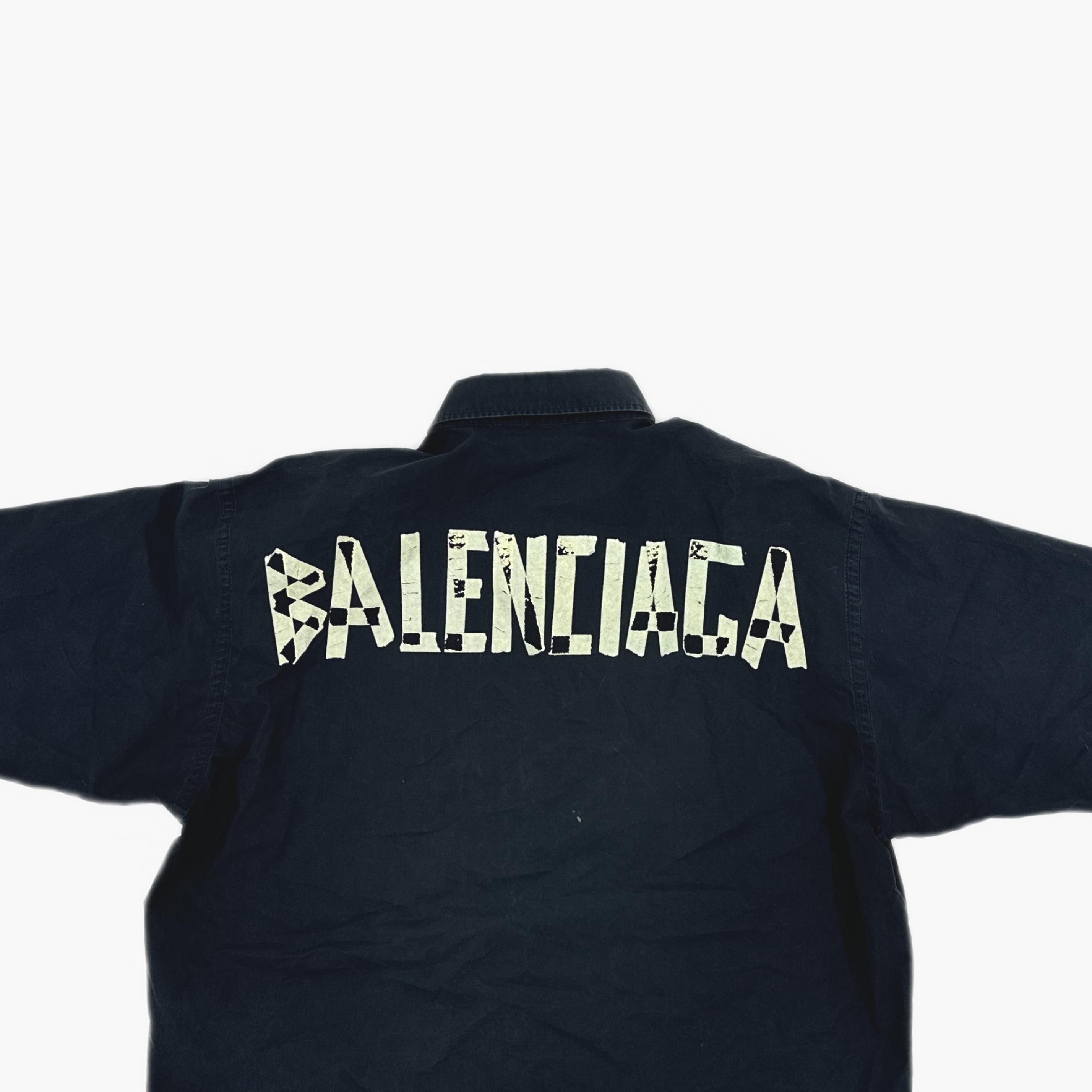 Balenciaga Balenciaga Back Logo Short Sleeve Shirt 39 Size US M / EU 48-50 / 2 - 4 Thumbnail
