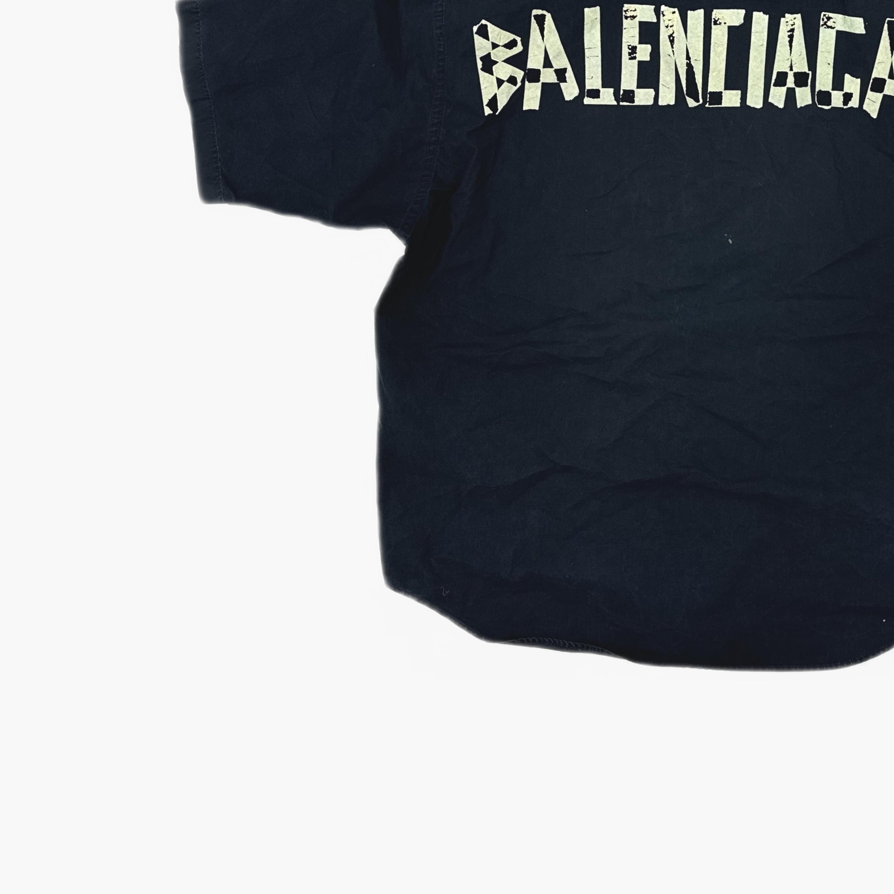Balenciaga Balenciaga Back Logo Short Sleeve Shirt 39 Size US M / EU 48-50 / 2 - 5 Thumbnail