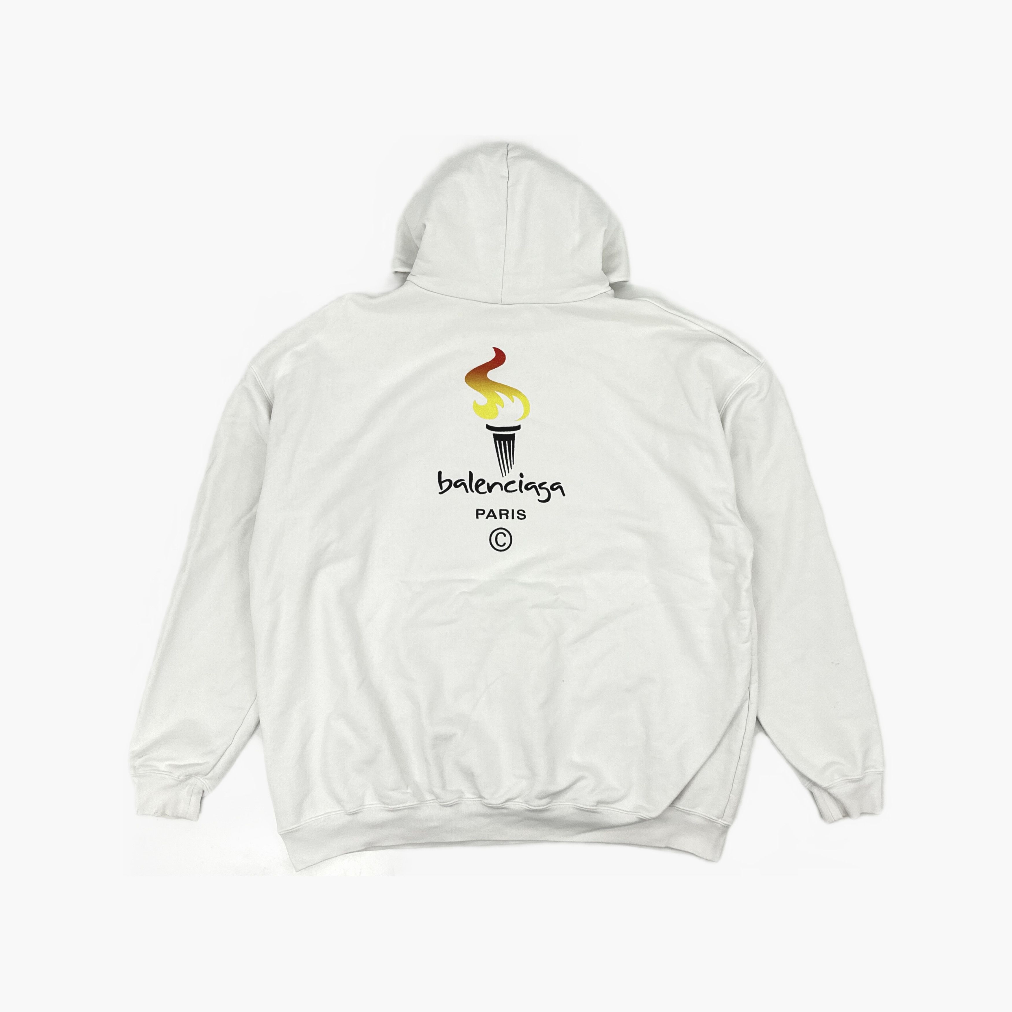 Balenciaga Balenciaga Torch Print Hoodie White Size XXS Size US XXS / EU 40 - 3 Thumbnail