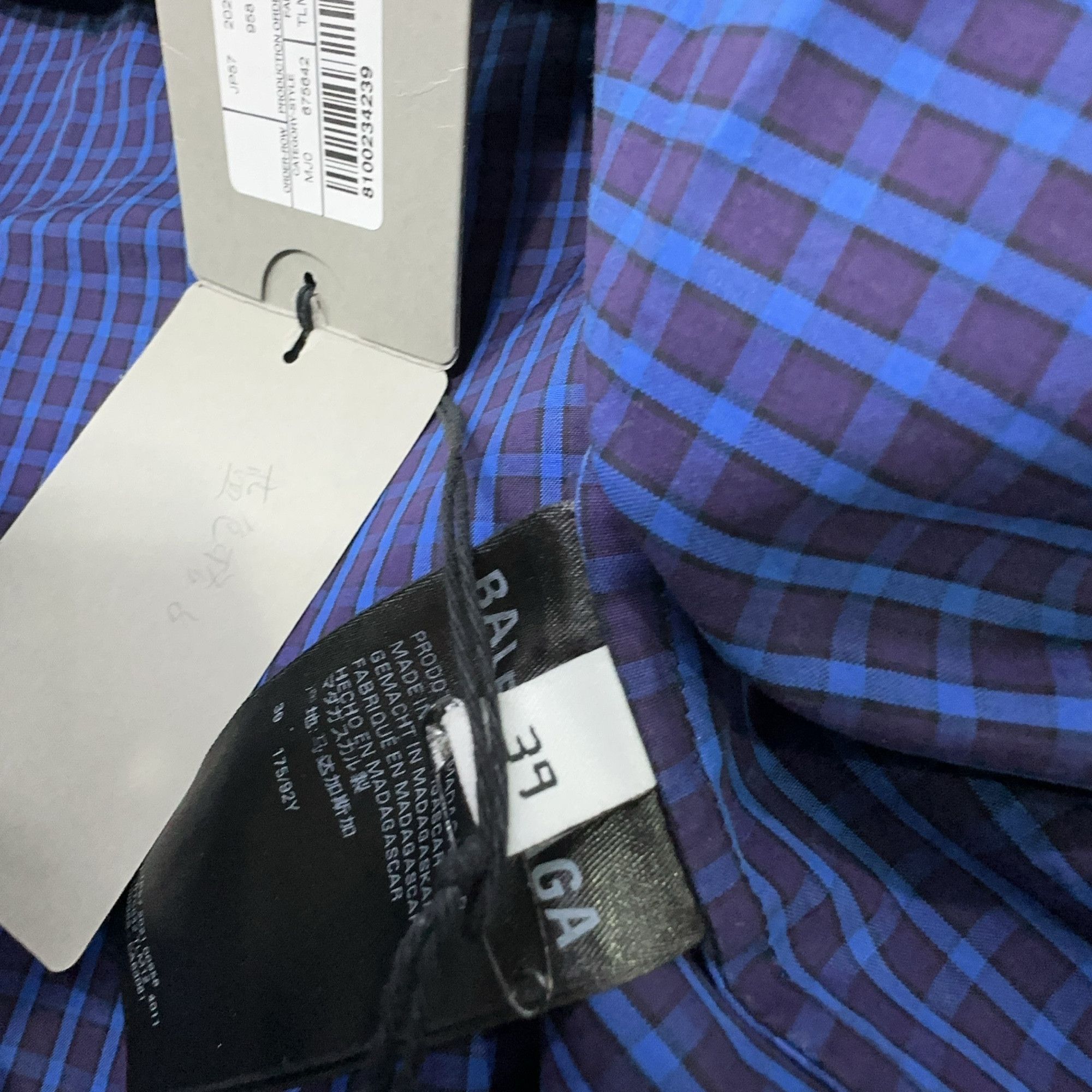Balenciaga Balenciaga Blue Plaid Shirt Size 39 Size US M / EU 48-50 / 2 - 6 Thumbnail