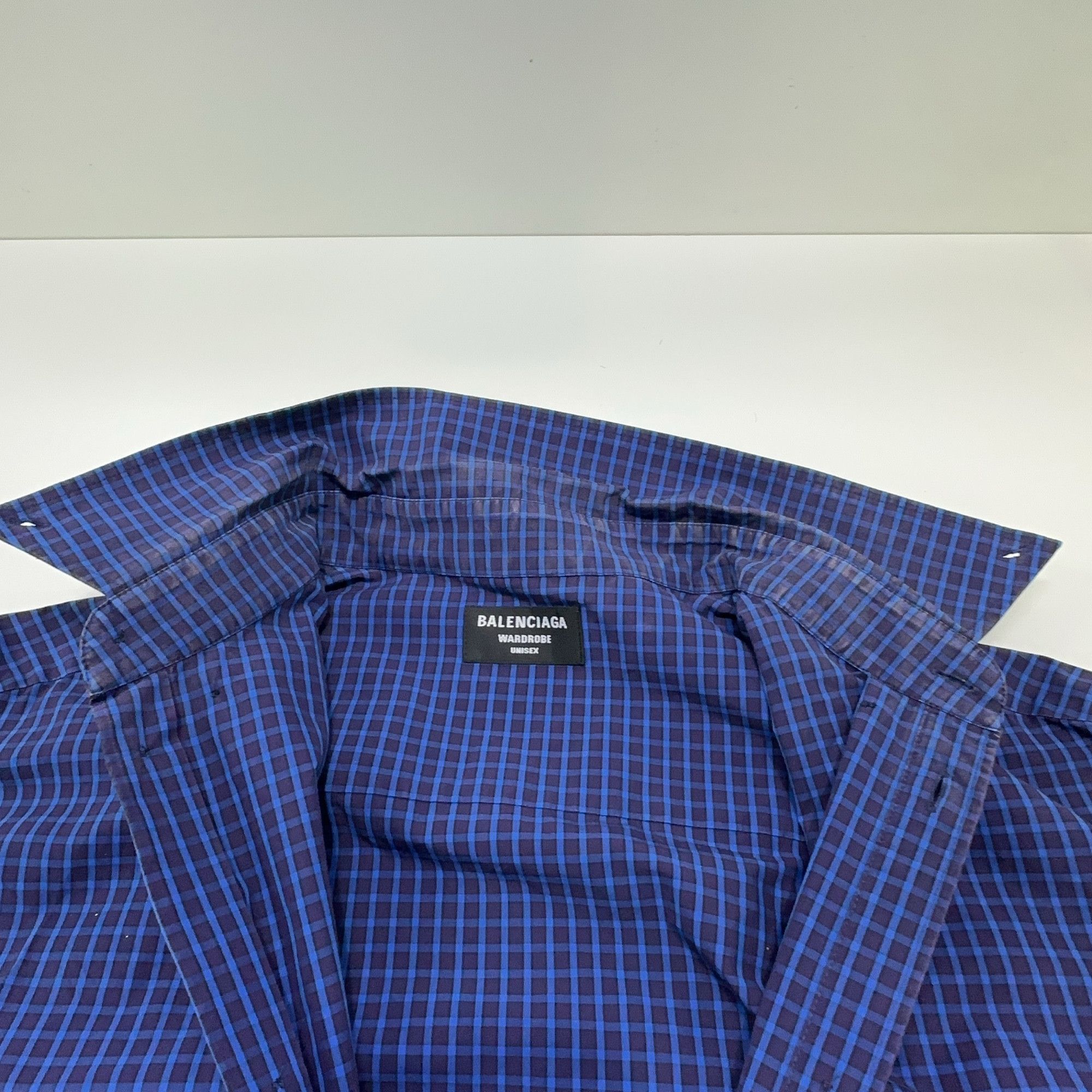Balenciaga Balenciaga Blue Plaid Shirt Size 39 Size US M / EU 48-50 / 2 - 11 Thumbnail