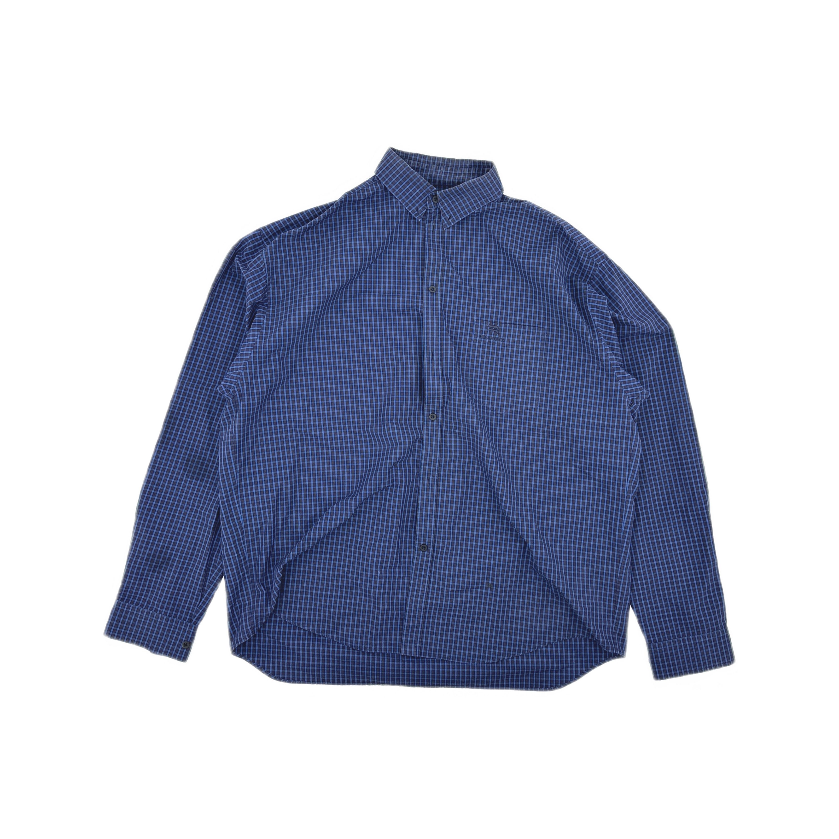 Balenciaga Balenciaga Blue Plaid Shirt Size 39 Size US M / EU 48-50 / 2 - 2 Thumbnail