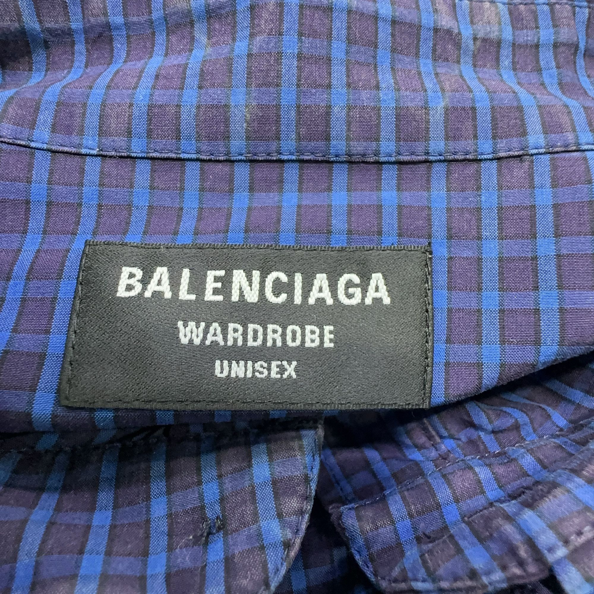 Balenciaga Balenciaga Blue Plaid Shirt Size 39 Size US M / EU 48-50 / 2 - 4 Thumbnail