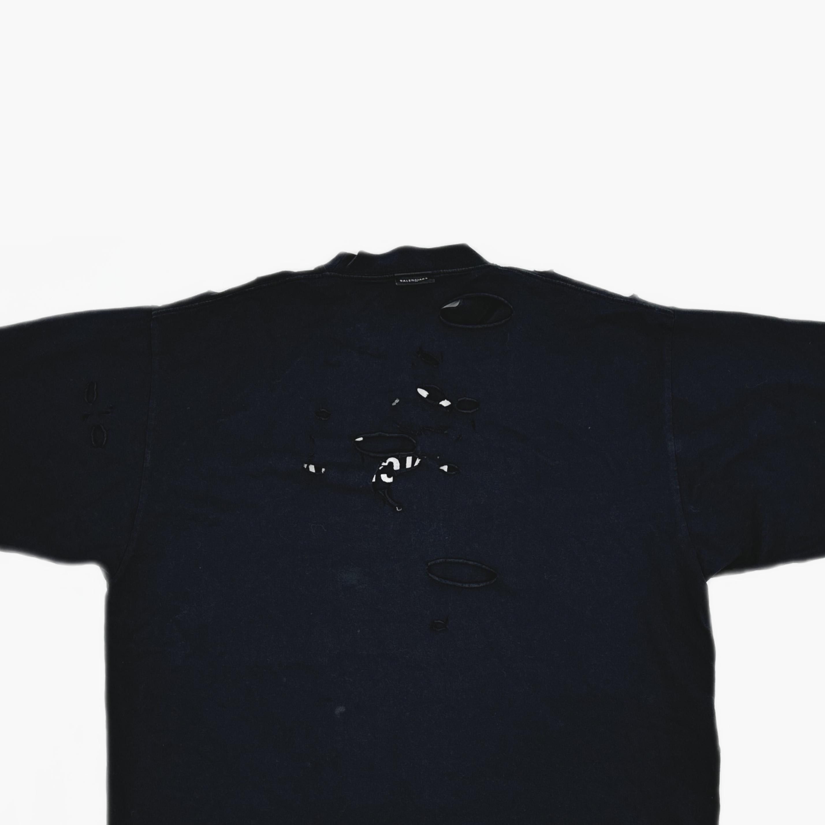 Balenciaga Balenciaga Distressed Logo T-Shirt Size 2 Size US M / EU 48-50 / 2 - 4 Thumbnail