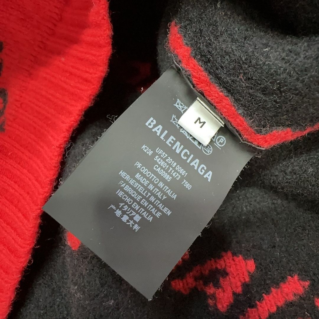 Balenciaga Balenciaga Logo Print Wool Sweater Size M Size US M / EU 48-50 / 2 - 4 Thumbnail