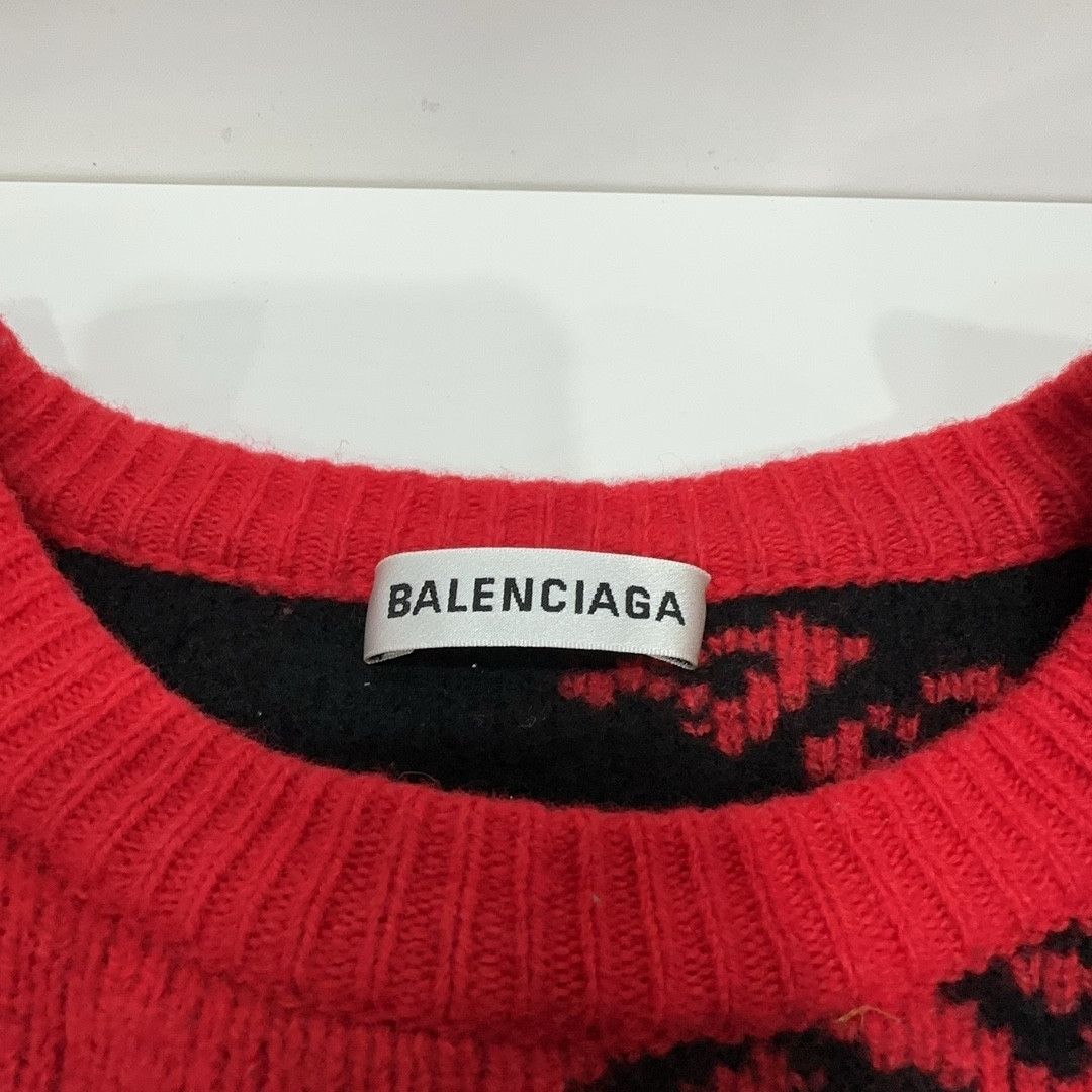 Balenciaga Balenciaga Logo Print Wool Sweater Size M Size US M / EU 48-50 / 2 - 5 Thumbnail
