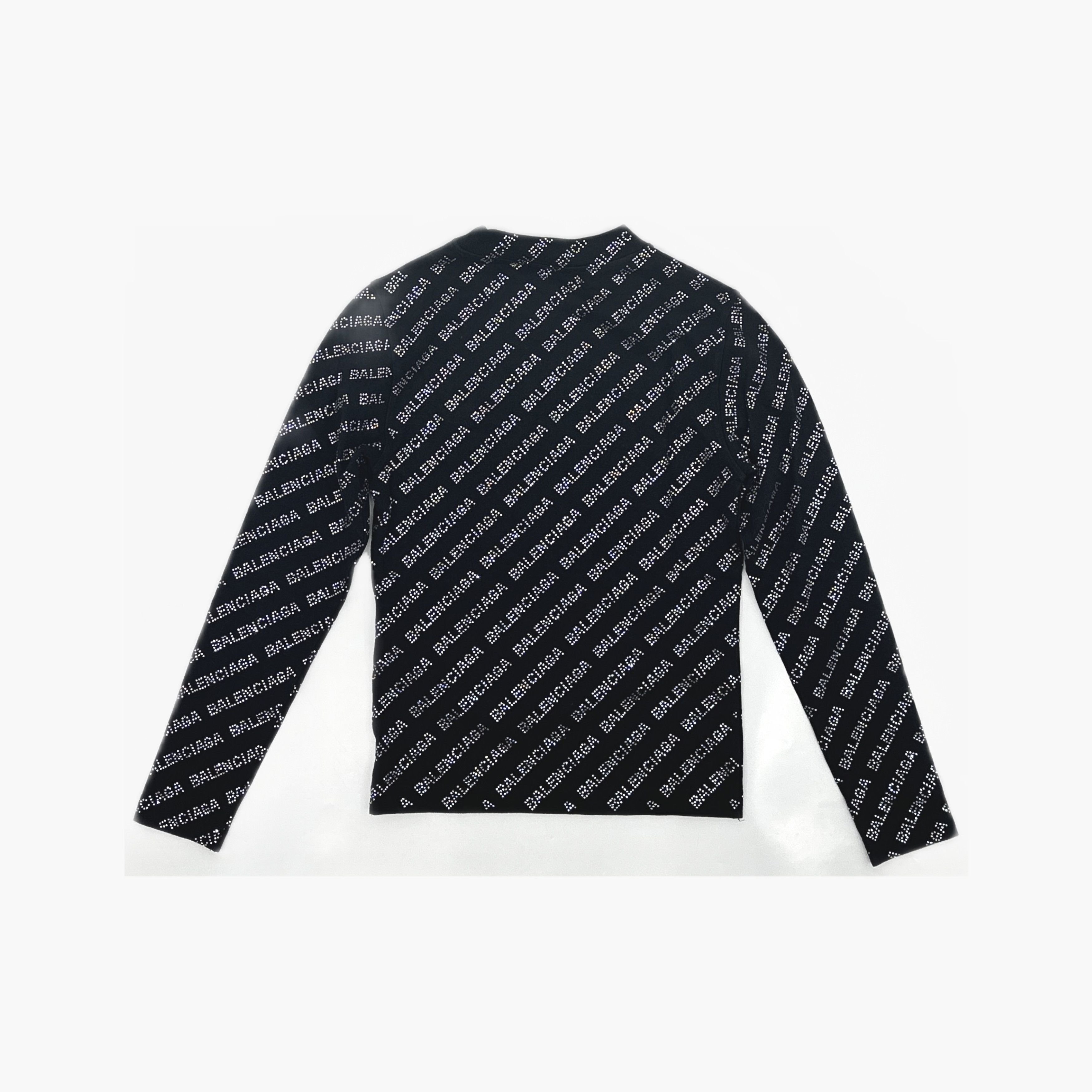 Balenciaga Balenciaga Sequined Logo Long Sleeve T-Shirt XS Size US XS / EU 42 / 0 - 3 Thumbnail