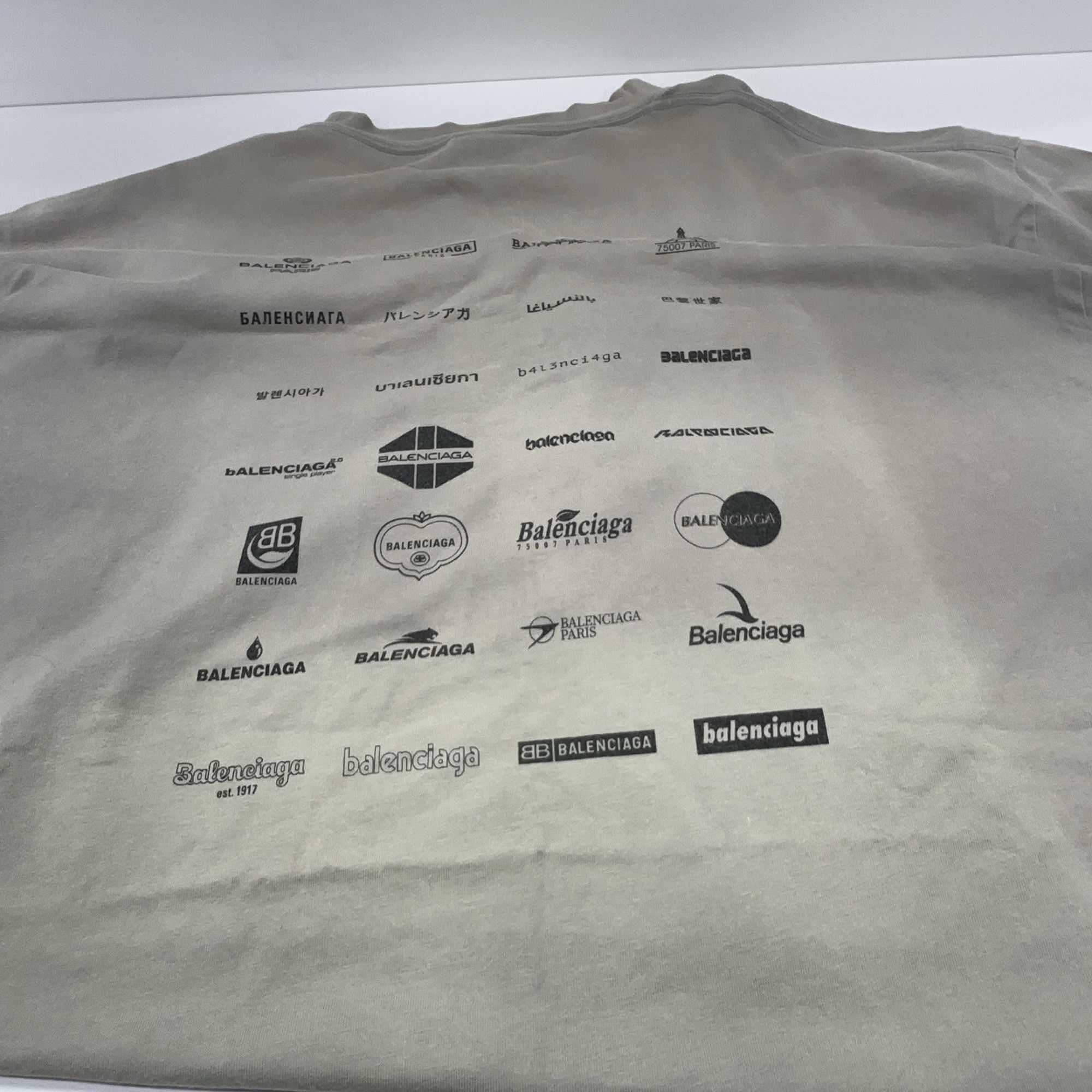 Balenciaga Balenciaga Multi-Logo Printed T-Shirt Size 4 Size US XL / EU 56 / 4 - 12 Thumbnail