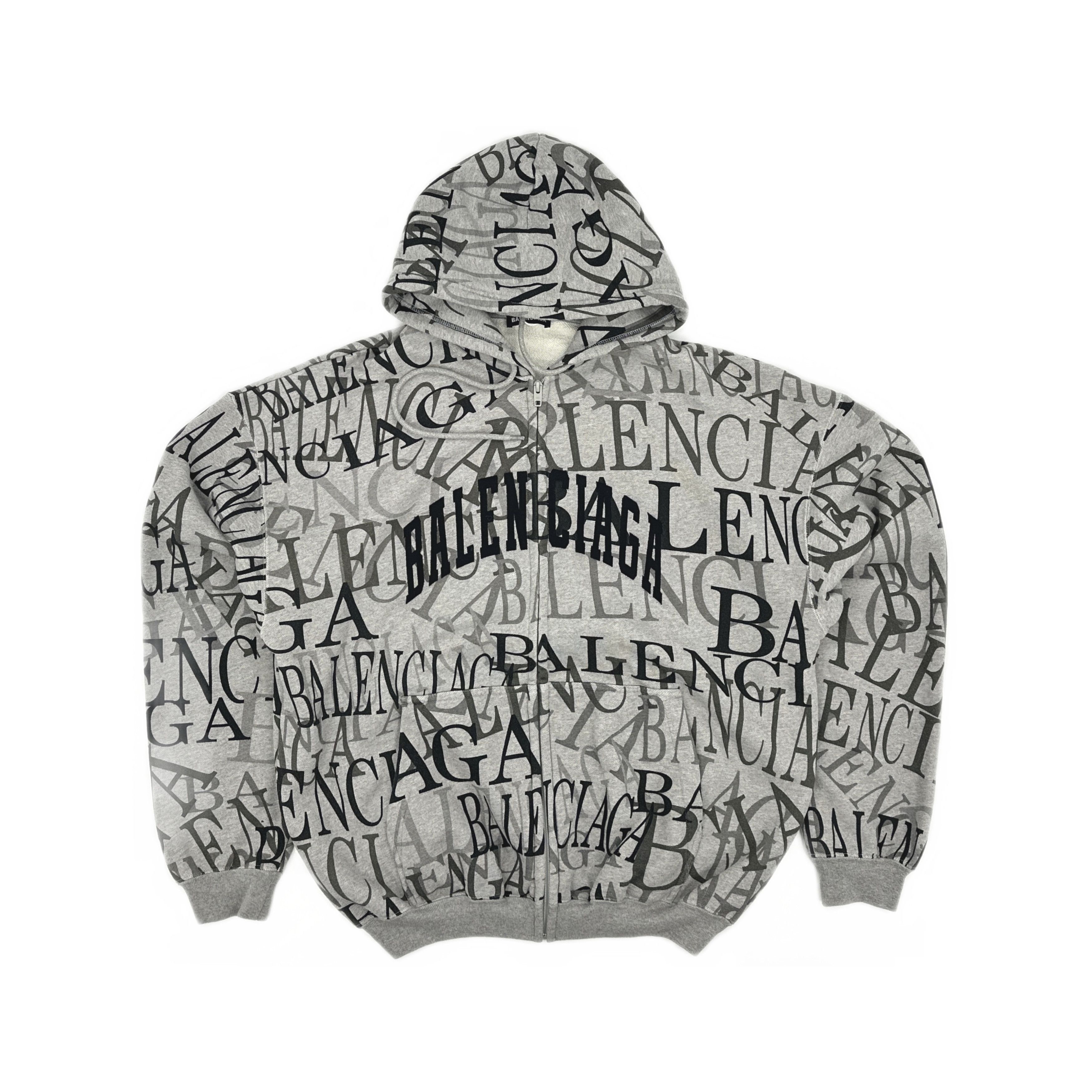 Balenciaga Balenciaga All-over Logo Zip Hoodie Size XXS Size US XXS / EU 40 - 2 Thumbnail