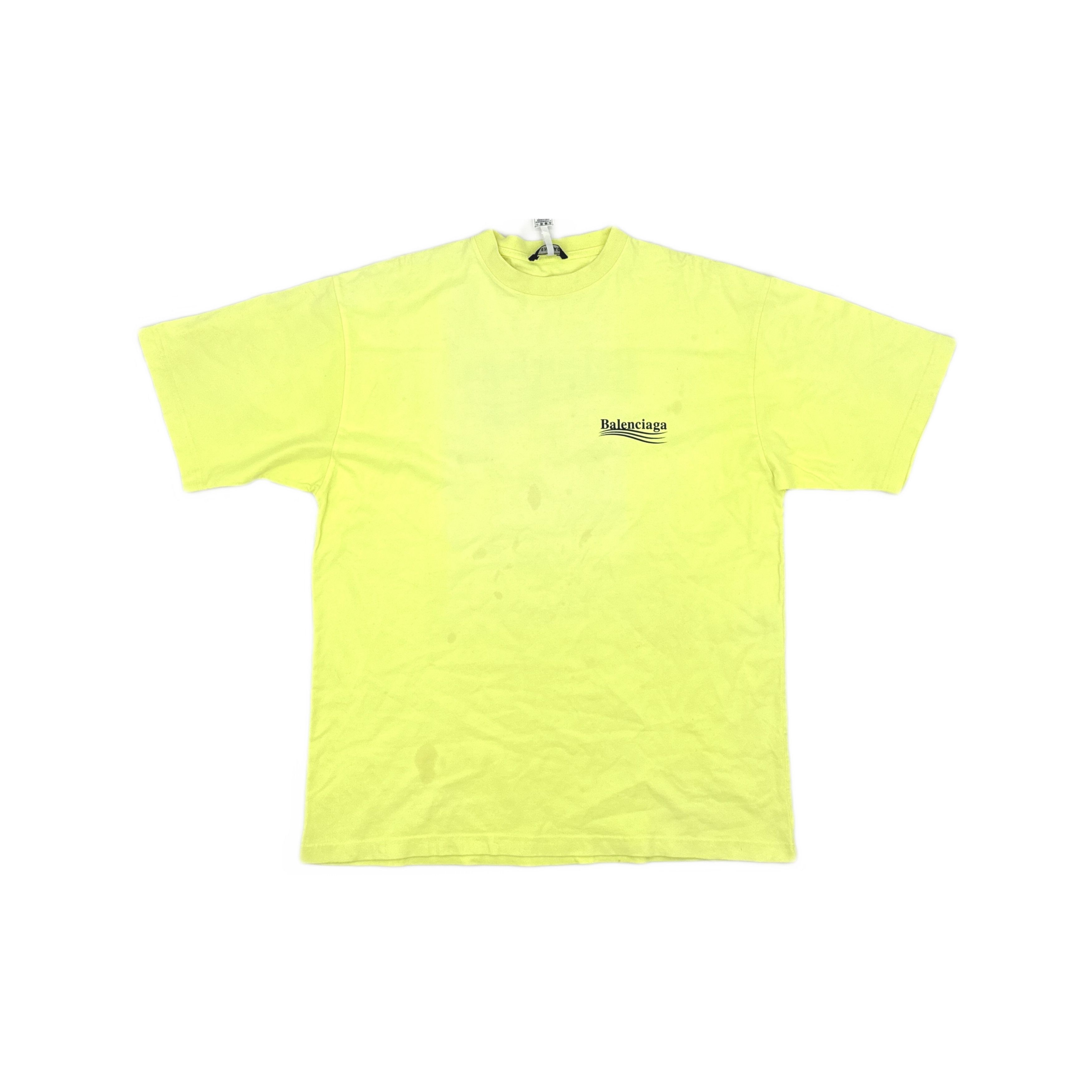 Balenciaga Balenciaga Wave Logo Print T-Shirt Yellow S Size US S / EU 44-46 / 1 - 2 Thumbnail