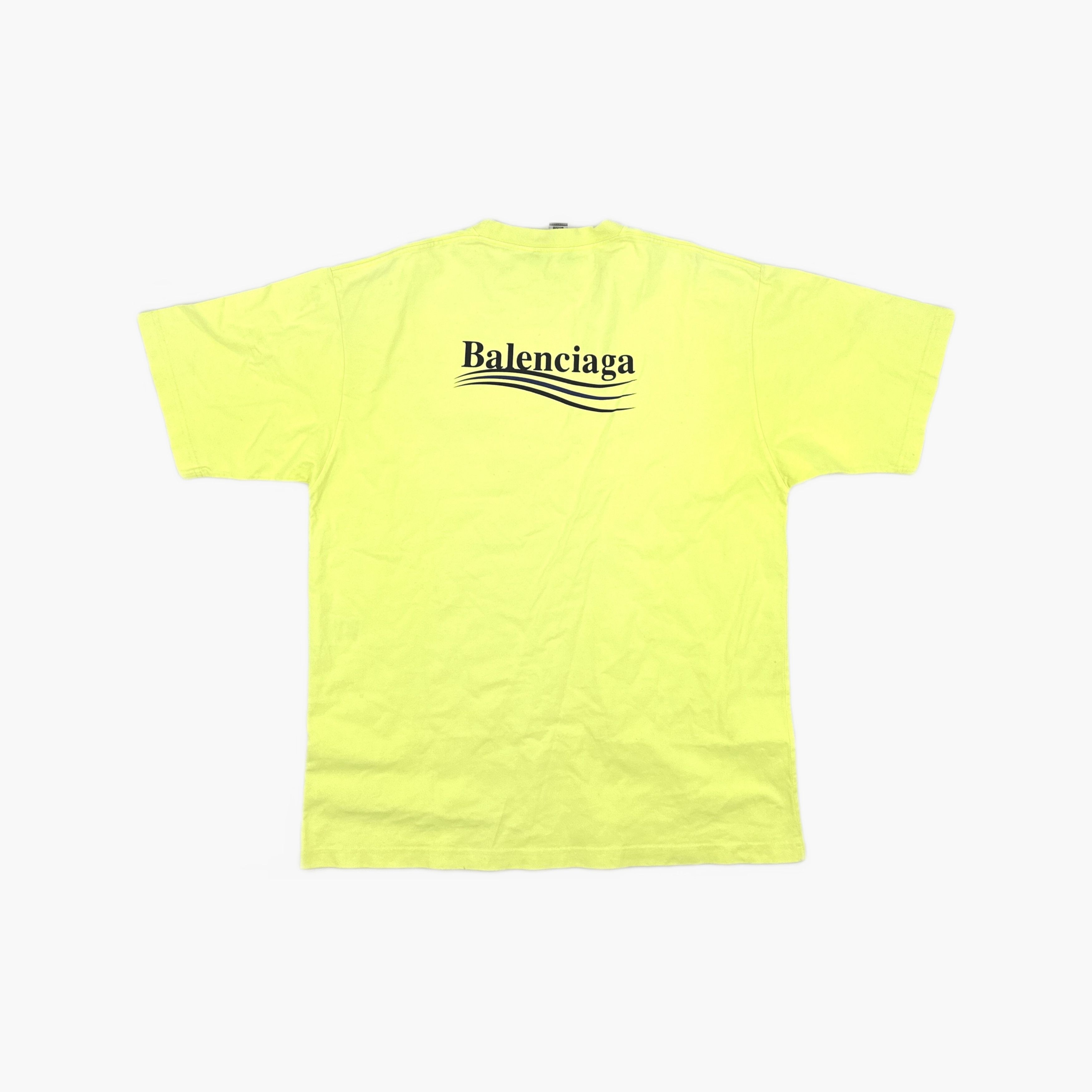 Balenciaga Balenciaga Wave Logo Print T-Shirt Yellow S Size US S / EU 44-46 / 1 - 3 Thumbnail