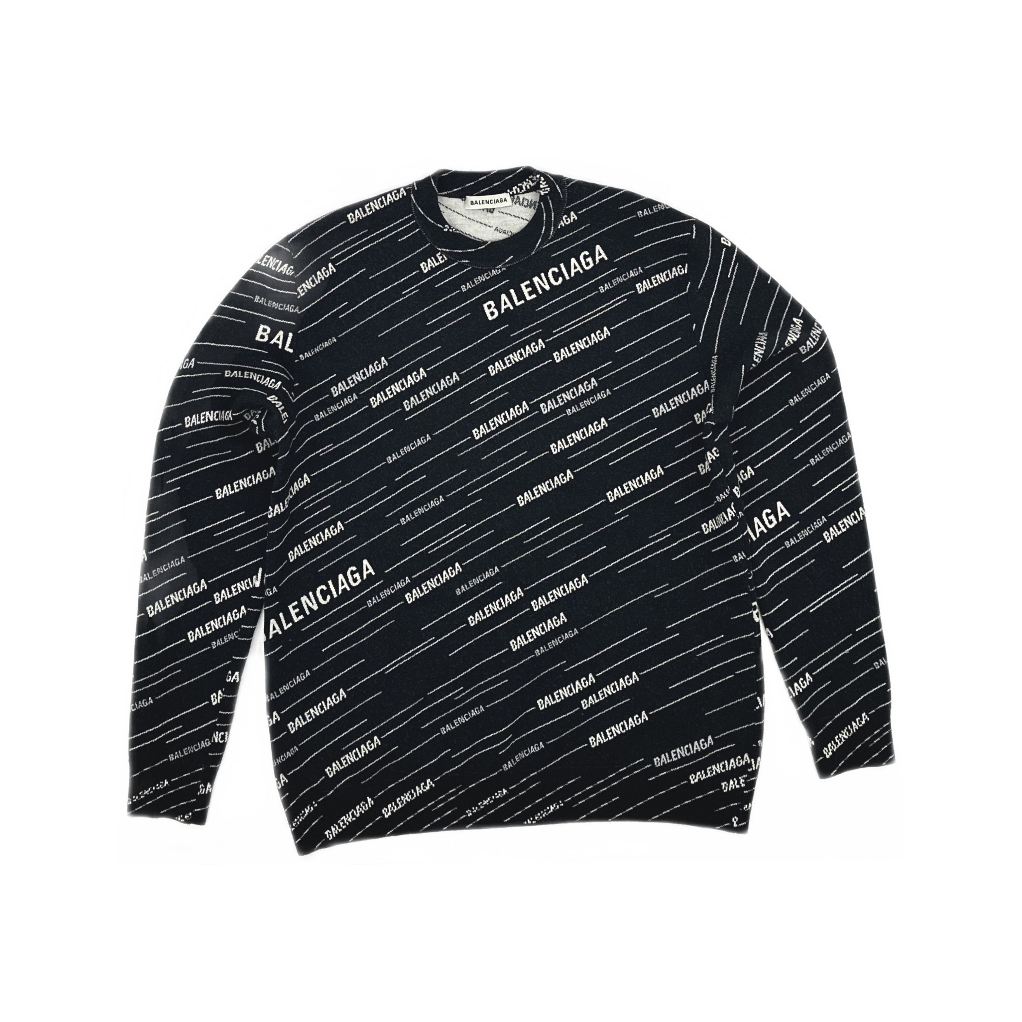 Balenciaga Balenciaga All-Over Logo Knit Sweater S Size US S / EU 44-46 / 1 - 2 Thumbnail
