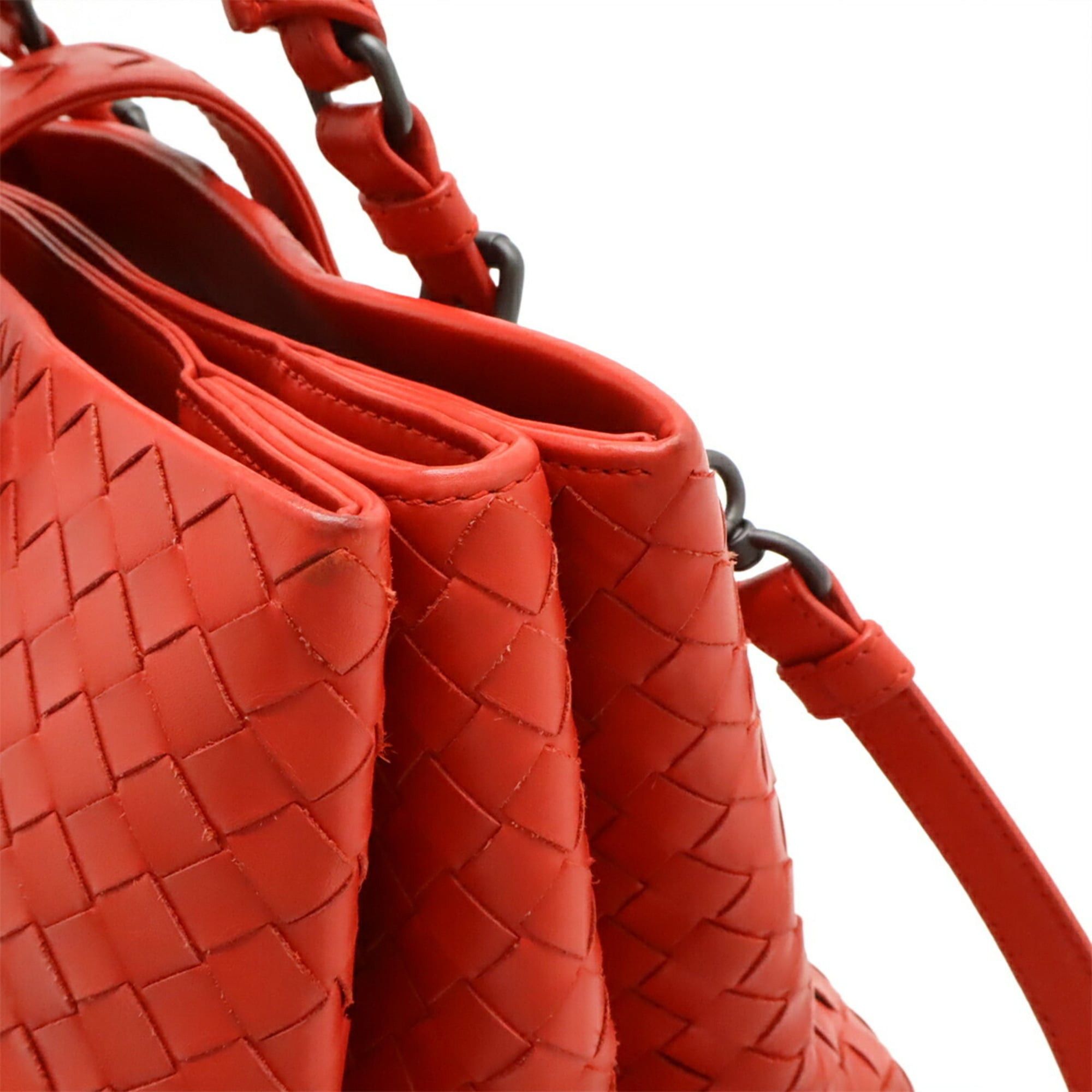 Bottega Veneta Bottega Veneta Intrecciato Small Roma Bag Handbag Shoulder Leather Red 337303 Size ONE SIZE - 5 Thumbnail