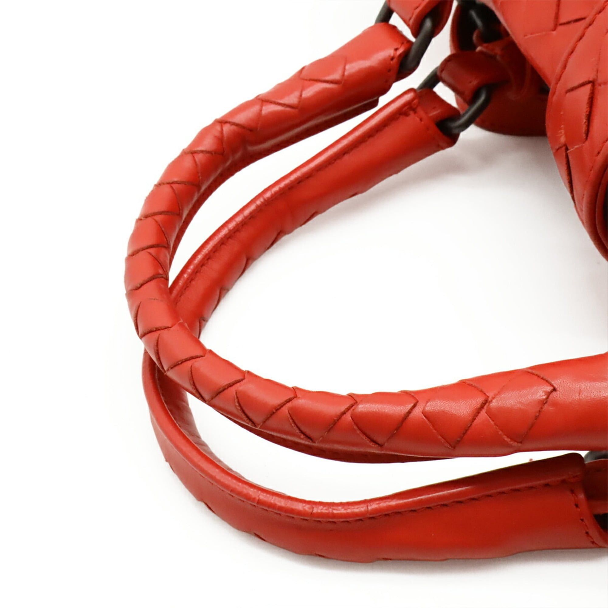 Bottega Veneta Bottega Veneta Intrecciato Small Roma Bag Handbag Shoulder Leather Red 337303 Size ONE SIZE - 6 Thumbnail