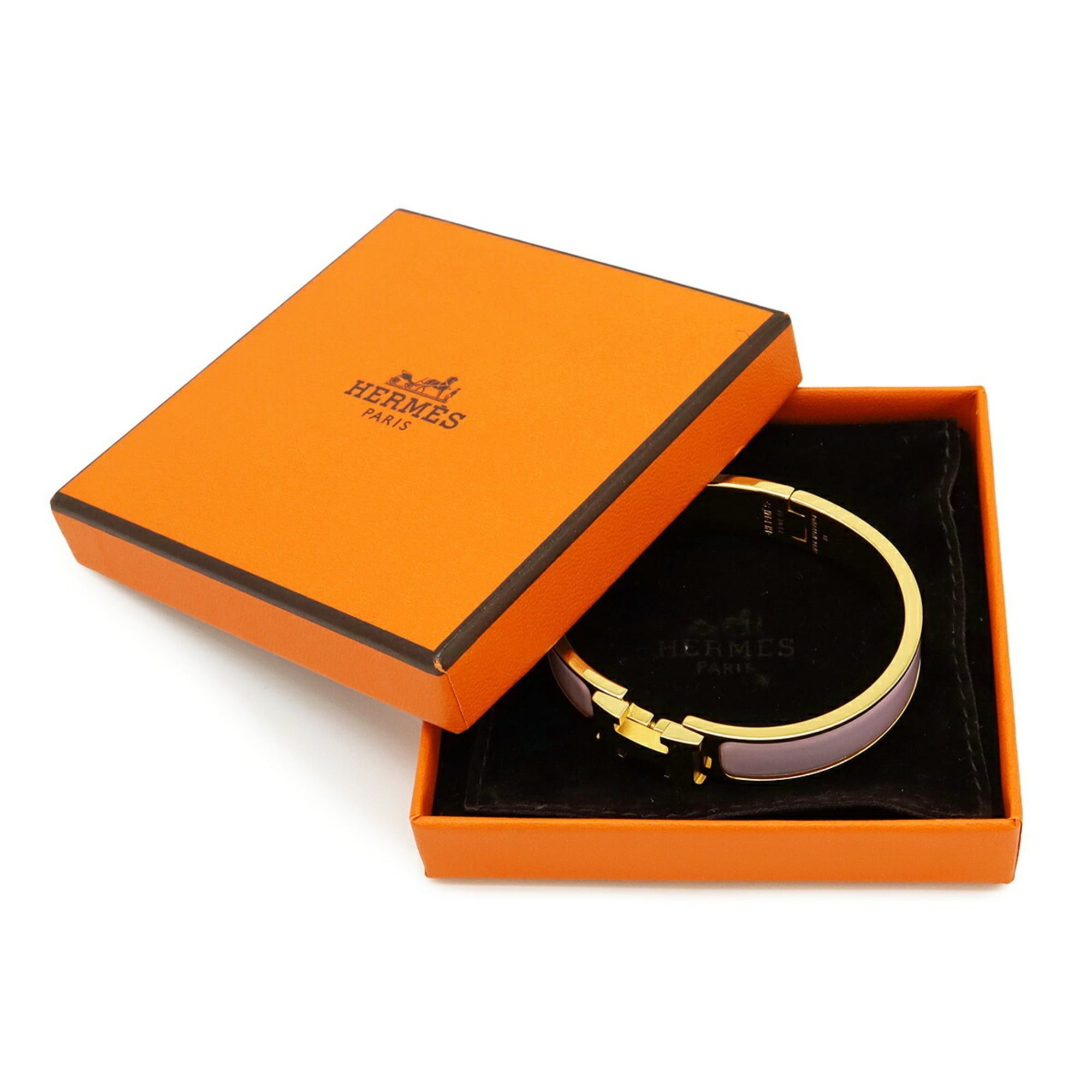 Hermes HERMES Clic H PM Enamel Bracelet Bangle GP Light Pink Size ONE SIZE - 9 Thumbnail