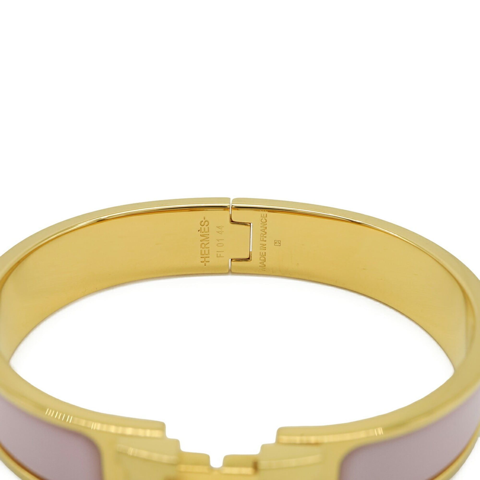 Hermes HERMES Clic H PM Enamel Bracelet Bangle GP Light Pink Size ONE SIZE - 7 Thumbnail