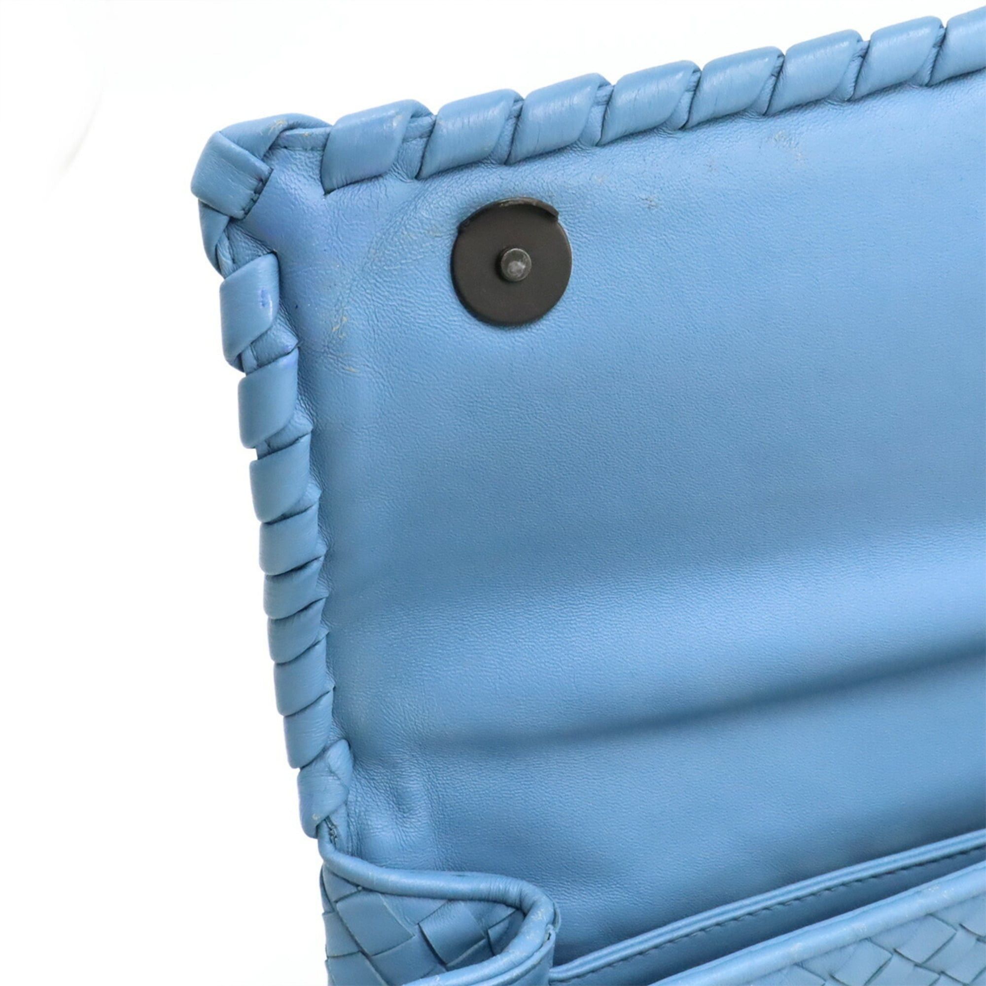 Bottega Veneta BOTTEGA VENETA Intrecciato Olympia Chain Shoulder Bag, Leather, Light Blue, 355724 Size ONE SIZE - 8 Thumbnail