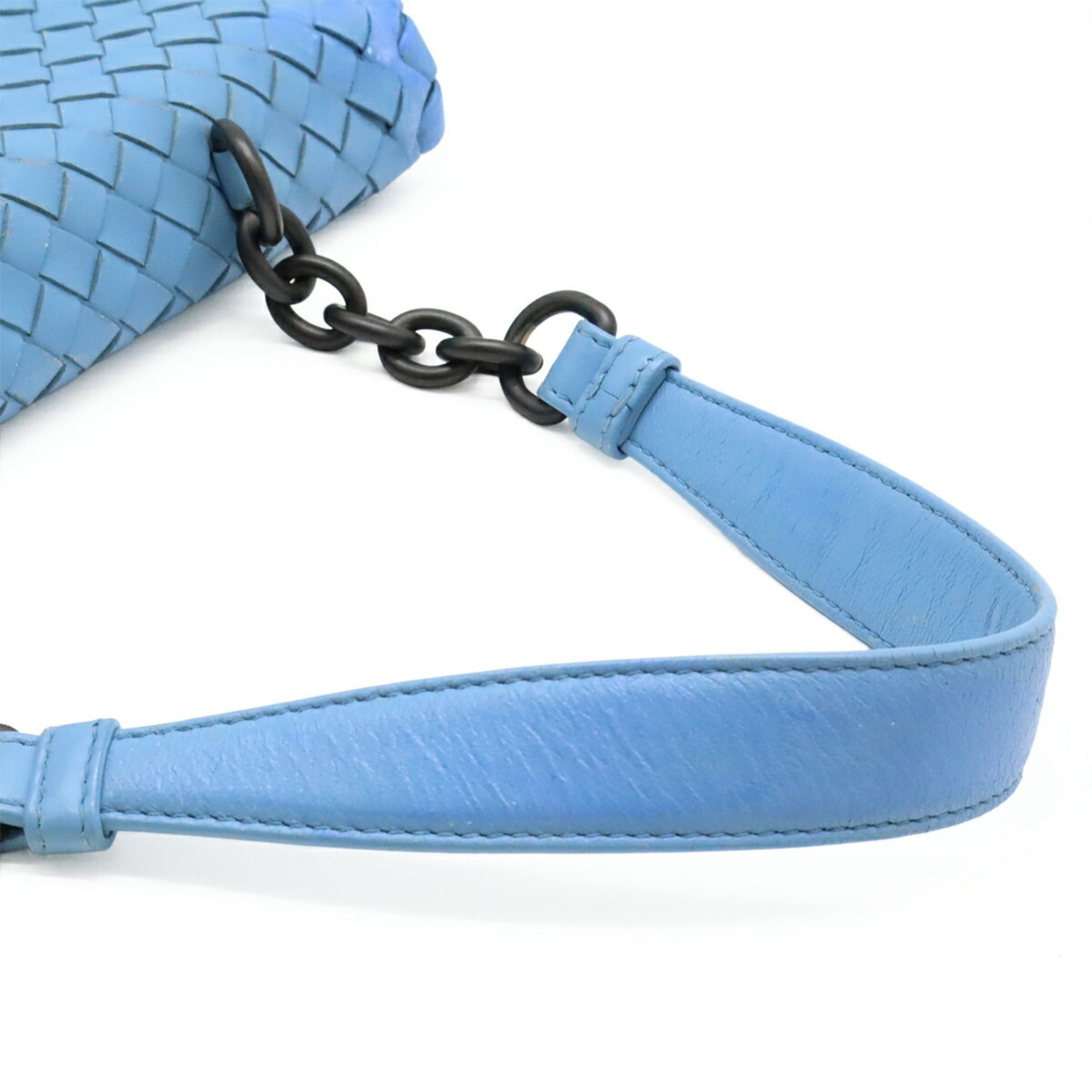 Bottega Veneta BOTTEGA VENETA Intrecciato Olympia Chain Shoulder Bag, Leather, Light Blue, 355724 Size ONE SIZE - 6 Thumbnail